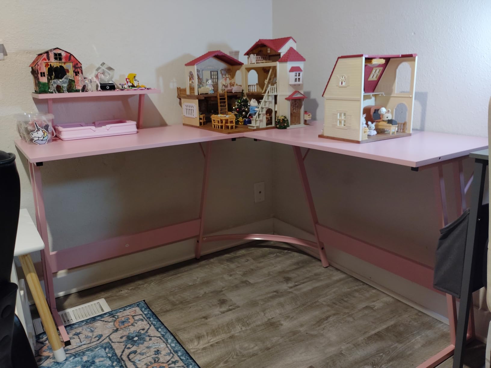 Homall L Shaped Gaming Desk Computer Corner Desk PC Gaming Desk Table with Large Monitor Riser Stand for Home Office Sturdy Writing Workstation (Black, 51 Inch) - Customer Photo 2