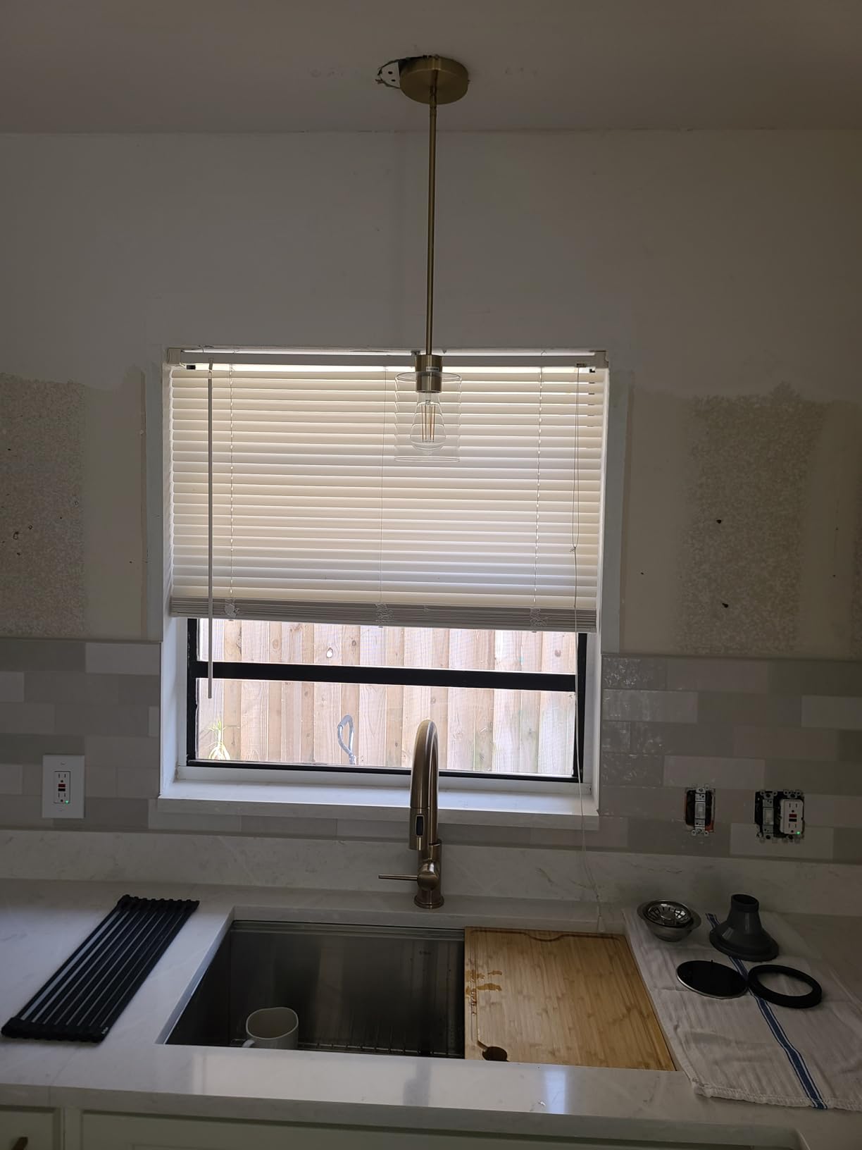 KLSS Modern Black Farmhouse Clear Glass Cylinder Pendant Light Fixture,Island Lights for Kitchen,Mini Pendant Lighting for Kitchen Island Decor - 4.75 Inch Shade 58 Inch Cord (Black 2 Pack) - Customer Photo 2