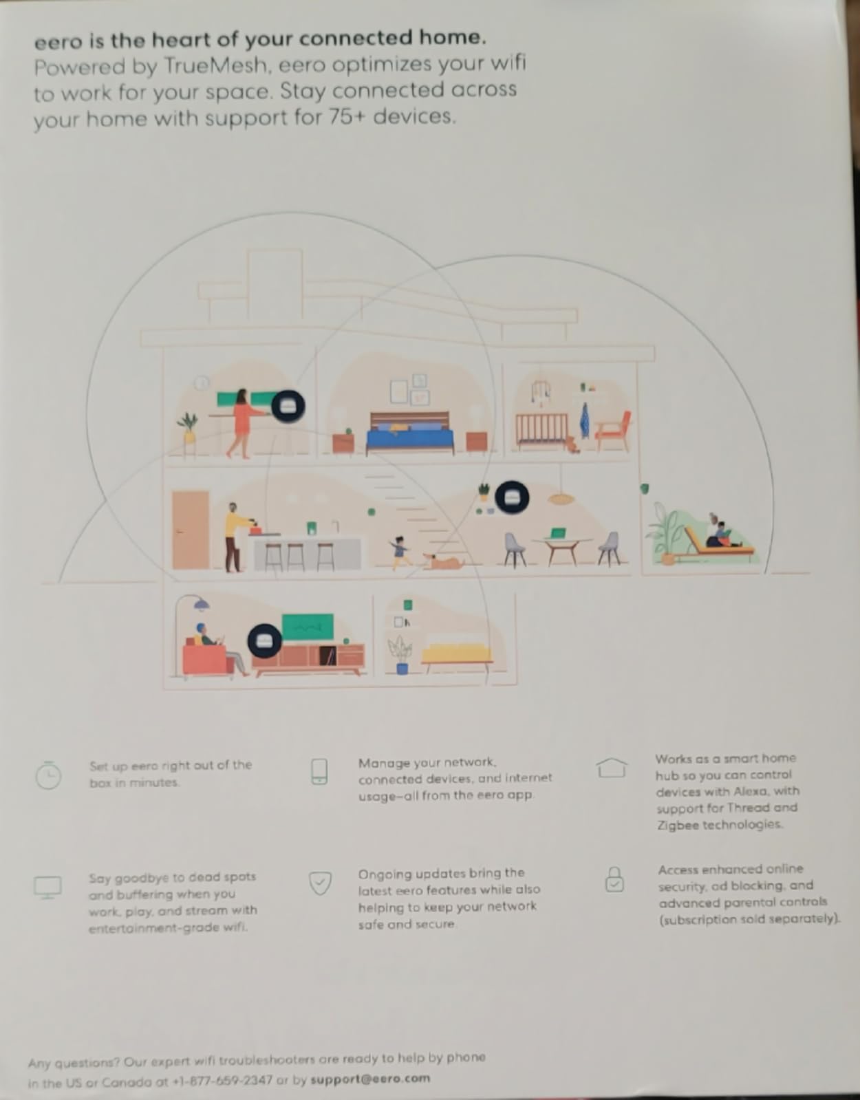 Amazon eero 6+ mesh wifi system - Supports internet plans up to a Gigabit, Coverage up to 4,500 sq. ft., Connect 75+ devices, 3-pack - Customer Photo 3