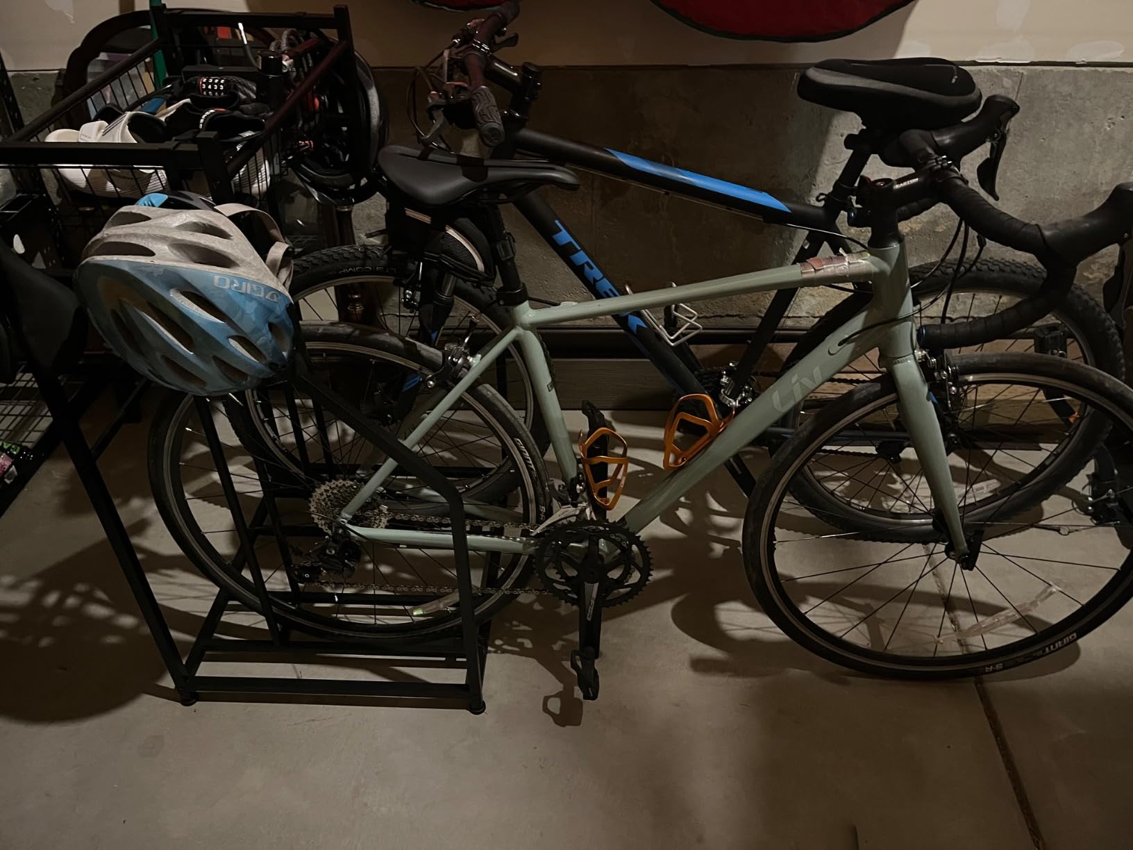 BIRDROCK HOME Bike Rack Garage Storage Floor Stand - Freestanding Organizer for Outdoor Yard - Upright Wall Mount for Scooters, Rakes, Motorcycles, Hoverboards, Gloves - Holds 2 Bicycle - Black - Customer Photo 1