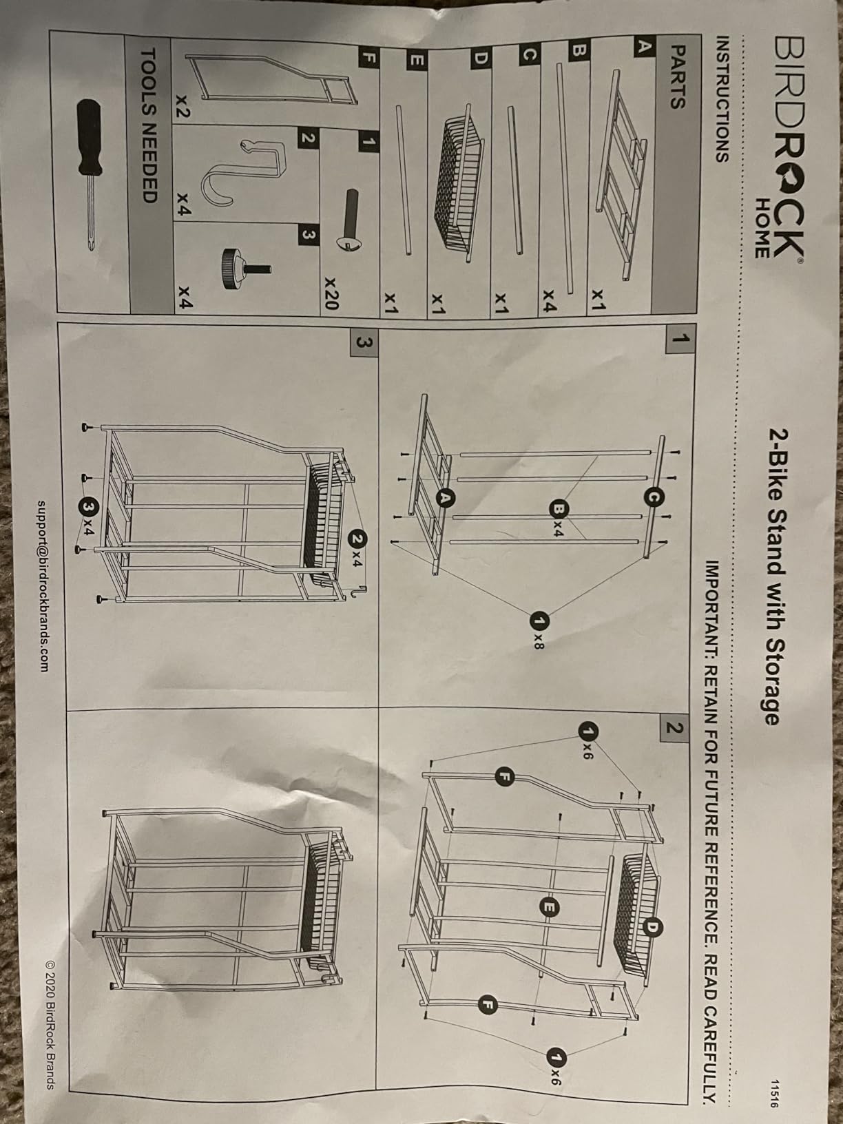 BIRDROCK HOME Bike Rack Garage Storage Floor Stand - Freestanding Organizer for Outdoor Yard - Upright Wall Mount for Scooters, Rakes, Motorcycles, Hoverboards, Gloves - Holds 2 Bicycle - Black - Customer Photo 2