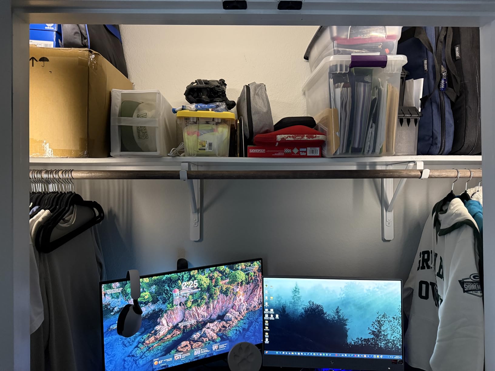 JUSJUBR Plug-in Under Cabinet Lighting, 2pcs 12 Inch Dimmable Closet Light, Cold White 6000K Linkable USB LED Light Bar, Memory Function, Under Counter Lights for Kitchen, Desk, Workspace - Customer Photo 2