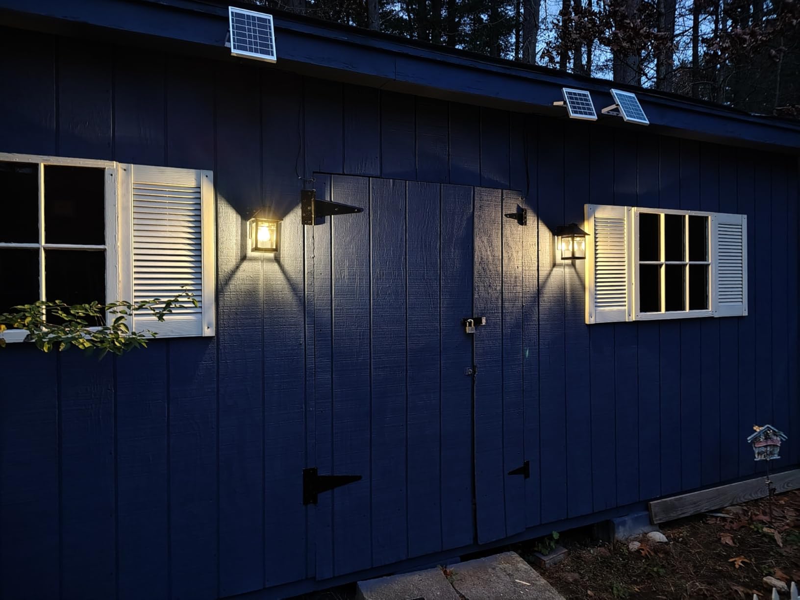 CYHKEE 2 Pack Solar Wall Lanterns Outdoor with 3 Modes, Dusk to Dawn Motion Sensor LED Sconce Lights IP65 Waterproof, Exterior Front Porch Security Lamps Wall Mount Patio Fence Garage Decorative - Customer Photo 1