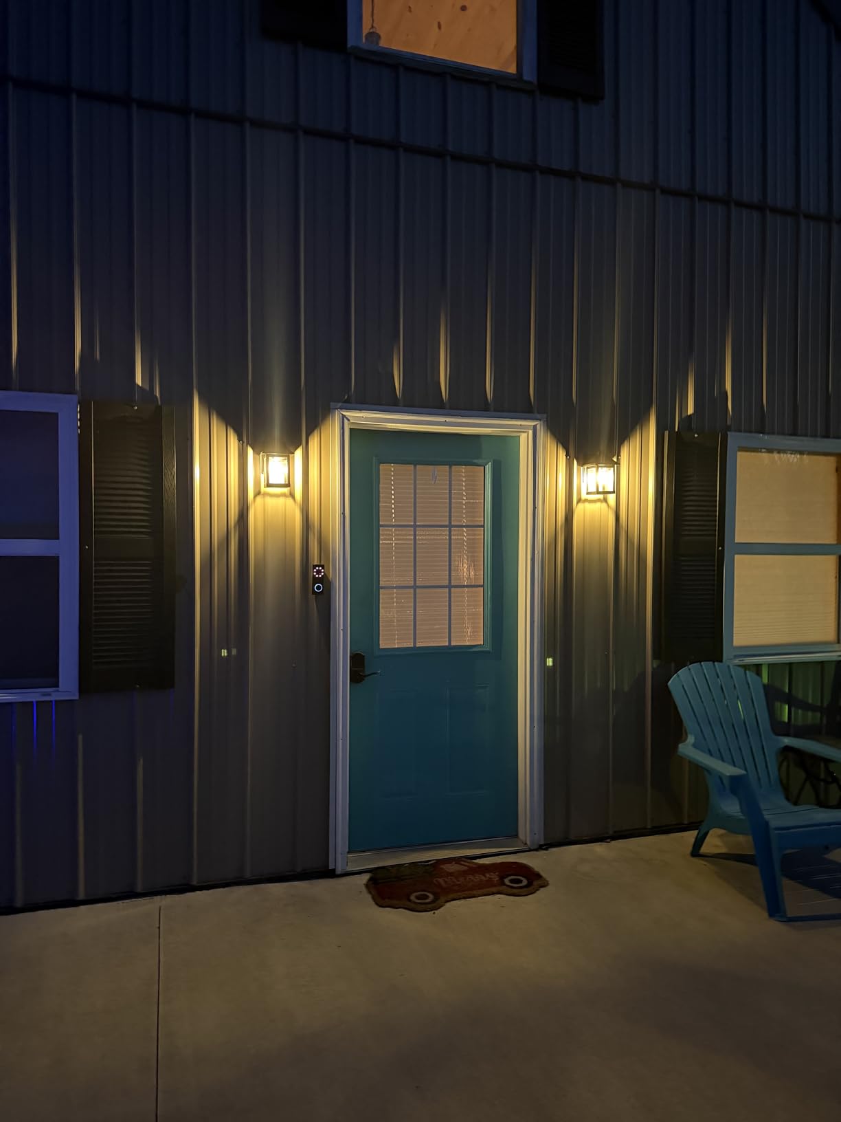 CYHKEE 2 Pack Solar Wall Lanterns Outdoor with 3 Modes, Dusk to Dawn Motion Sensor LED Sconce Lights IP65 Waterproof, Exterior Front Porch Security Lamps Wall Mount Patio Fence Garage Decorative - Customer Photo 2