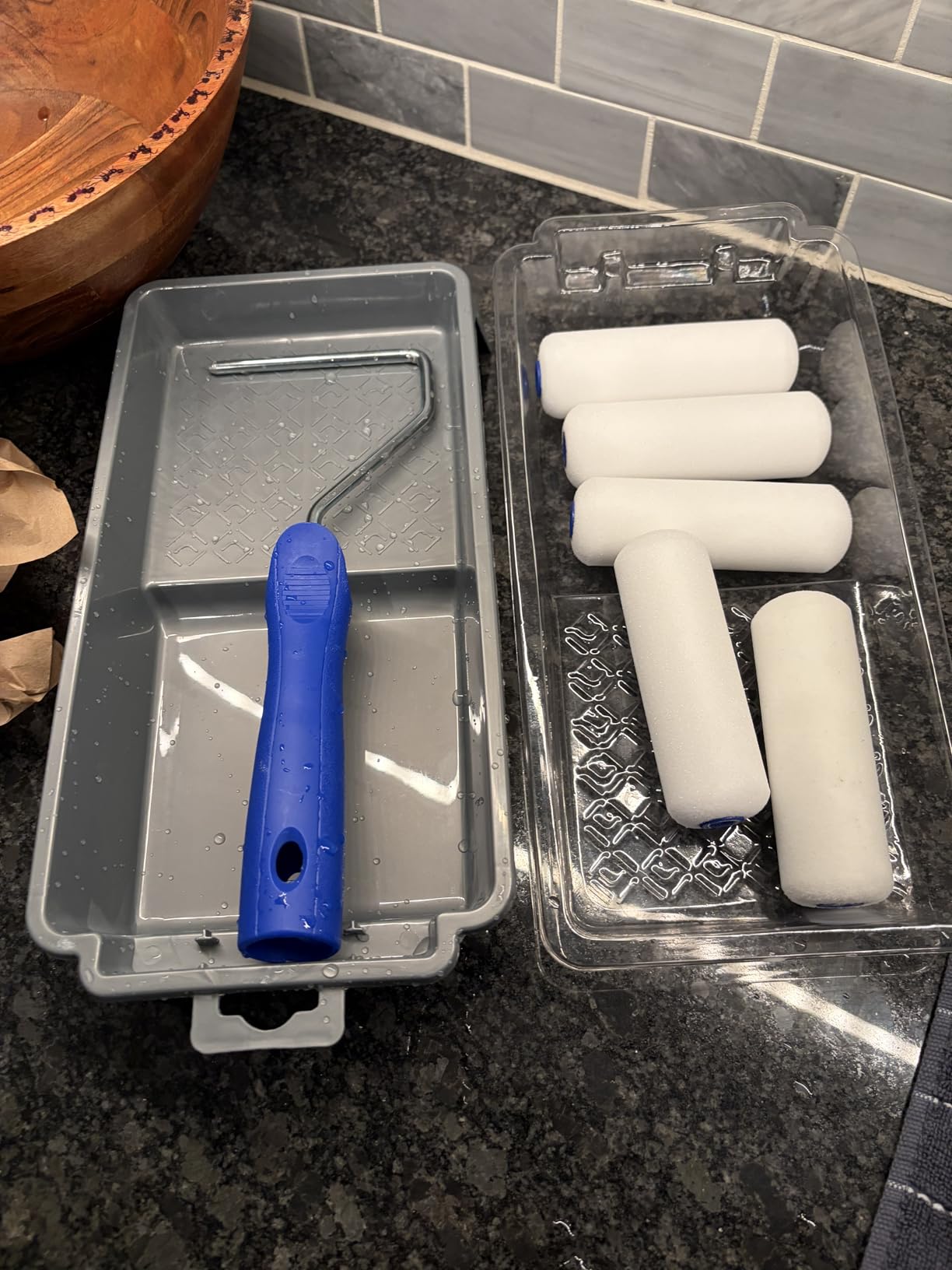 Mister Rui 4 Inch Foam Paint Roller Kit, 8 Pack - Mini Roller Set with 4