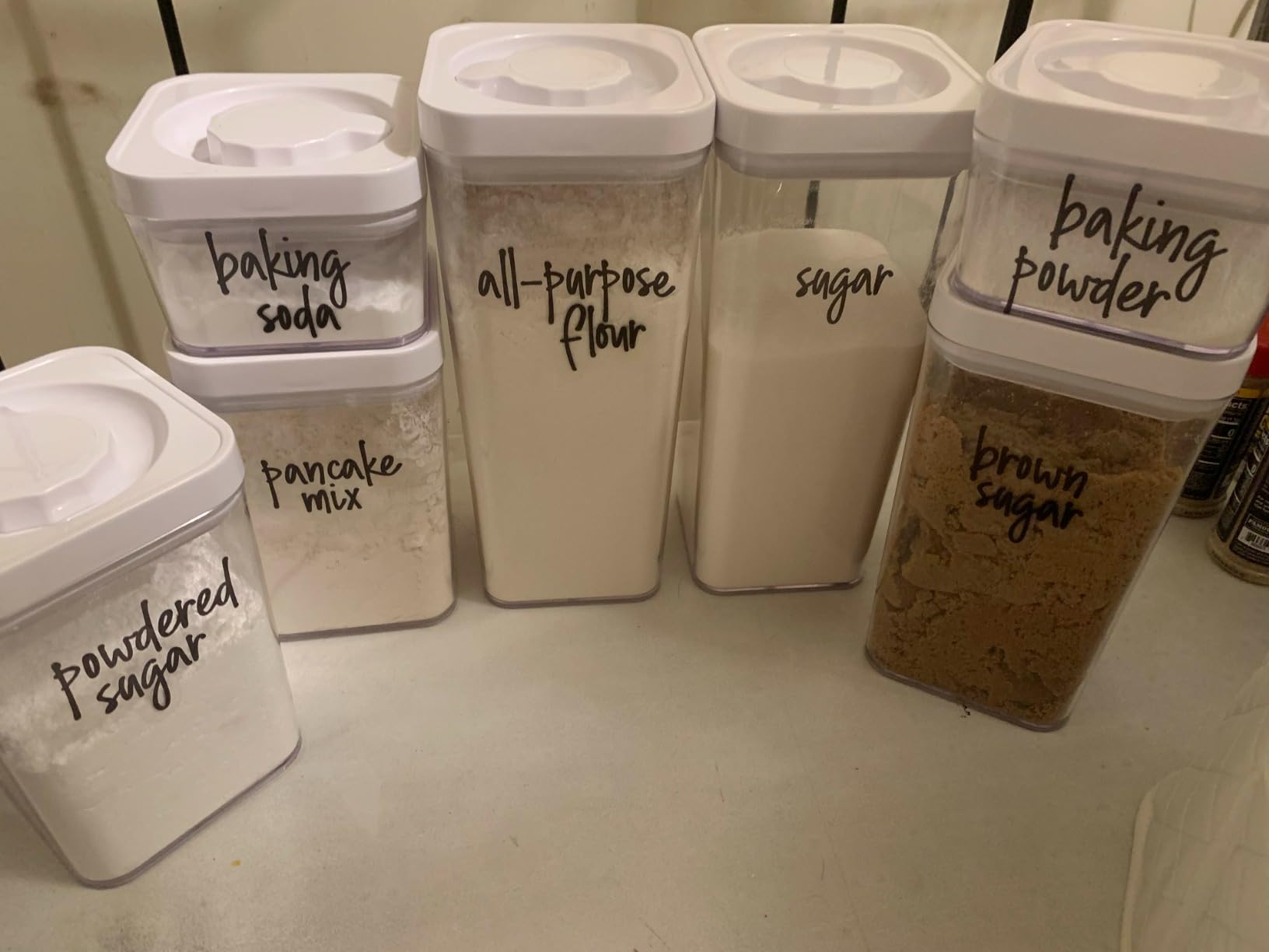 Amazon Basics Airtight Food Storage Containers, BPA Free, with Twist/Turn Lids, for Kitchen Pantry Organization, 10-Piece Square Set, Clear Plastic - Customer Photo 1