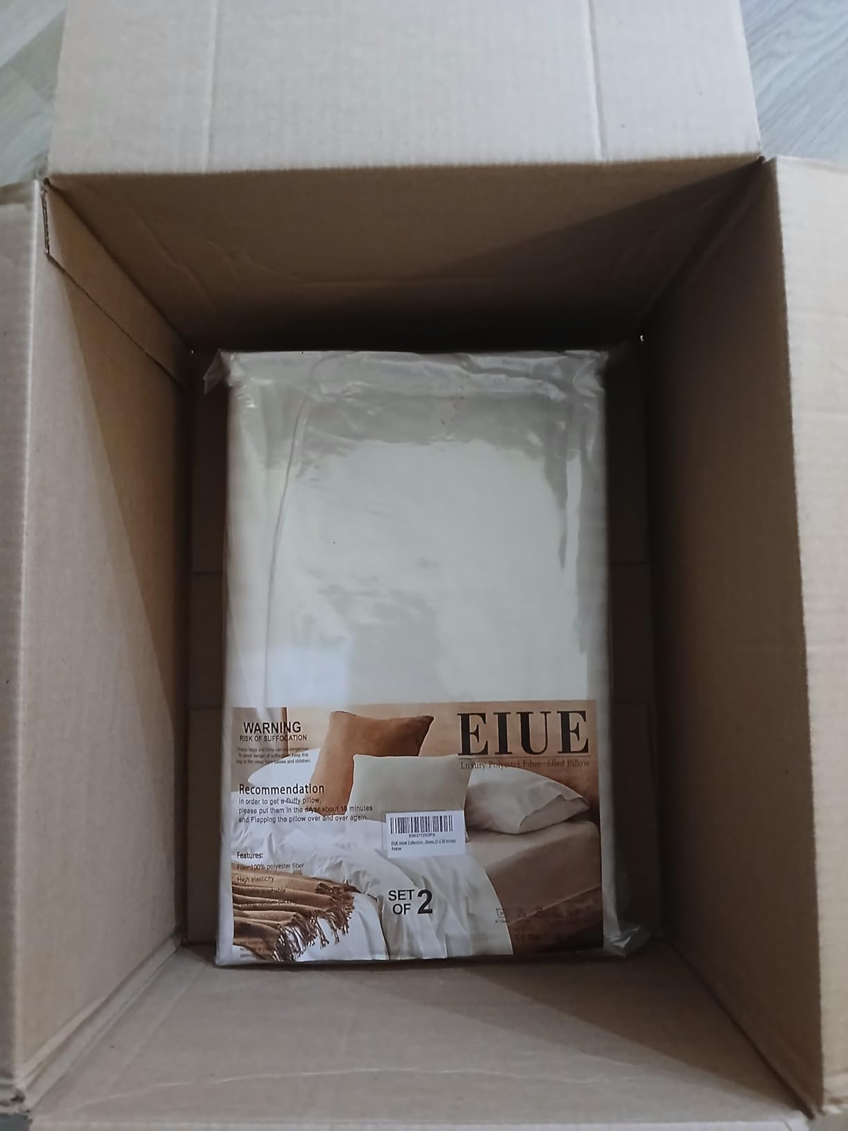 EIUE Hotel Collection Bed Pillows for Sleeping 2 Pack Queen Size，Pillows for Side and Back Sleepers,Super Soft Down Alternative Microfiber Filled Pillows,20 x 30 Inches - Customer Photo 2