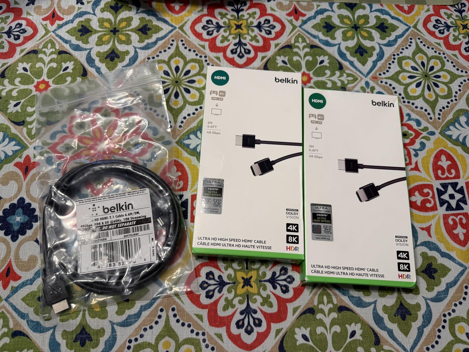 Belkin Ultra HD HDMI 2.1 Cable 6.6ft/2M, 4K Ultra High Speed HDMI Cable, 48Gbps HDMI 2.1 Cord, Dolby Vision HDR & 8K @60Hz, 10K Streaming - Compatible w/ Playstation, PS4, PS5, Xbox Series X, & More - Customer Photo 1