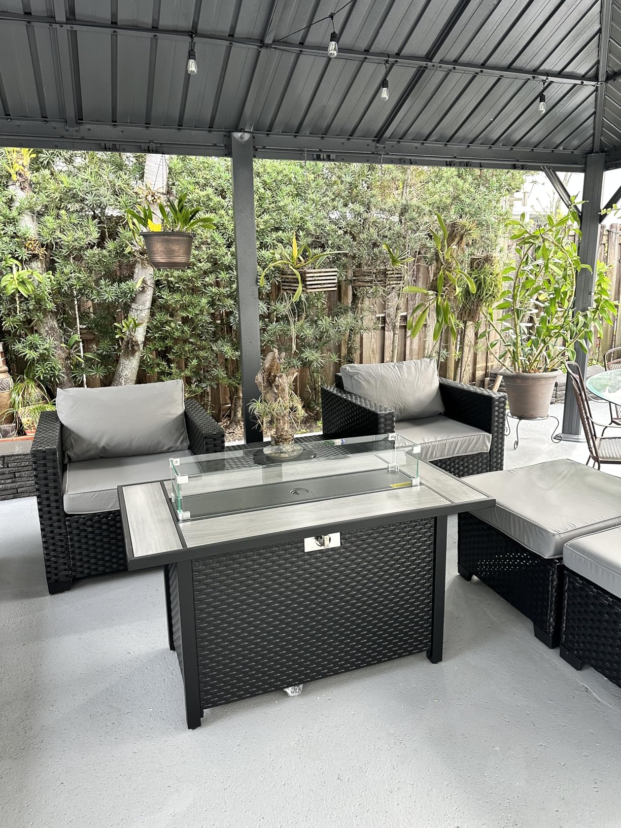 Rattaner Patio Wicker Furniture Set 6 Pieces Outdoor HDPE Wicker Conversation Couch Sectional Chair Sofa Set with Grey Cushions - Customer Photo 2