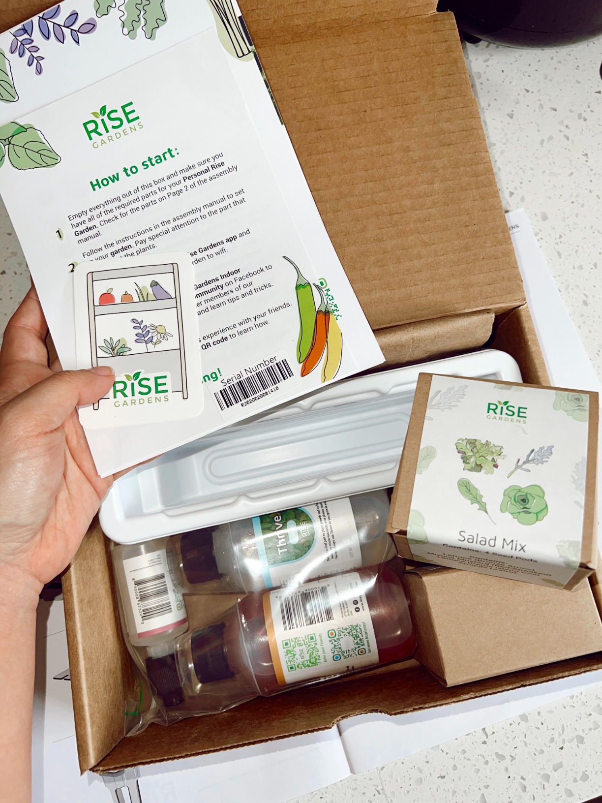 Rise Gardens Personal Rise Garden Hydroponic Indoor Garden Kit with LED Grow Light, Countertop Size - Customer Photo 2