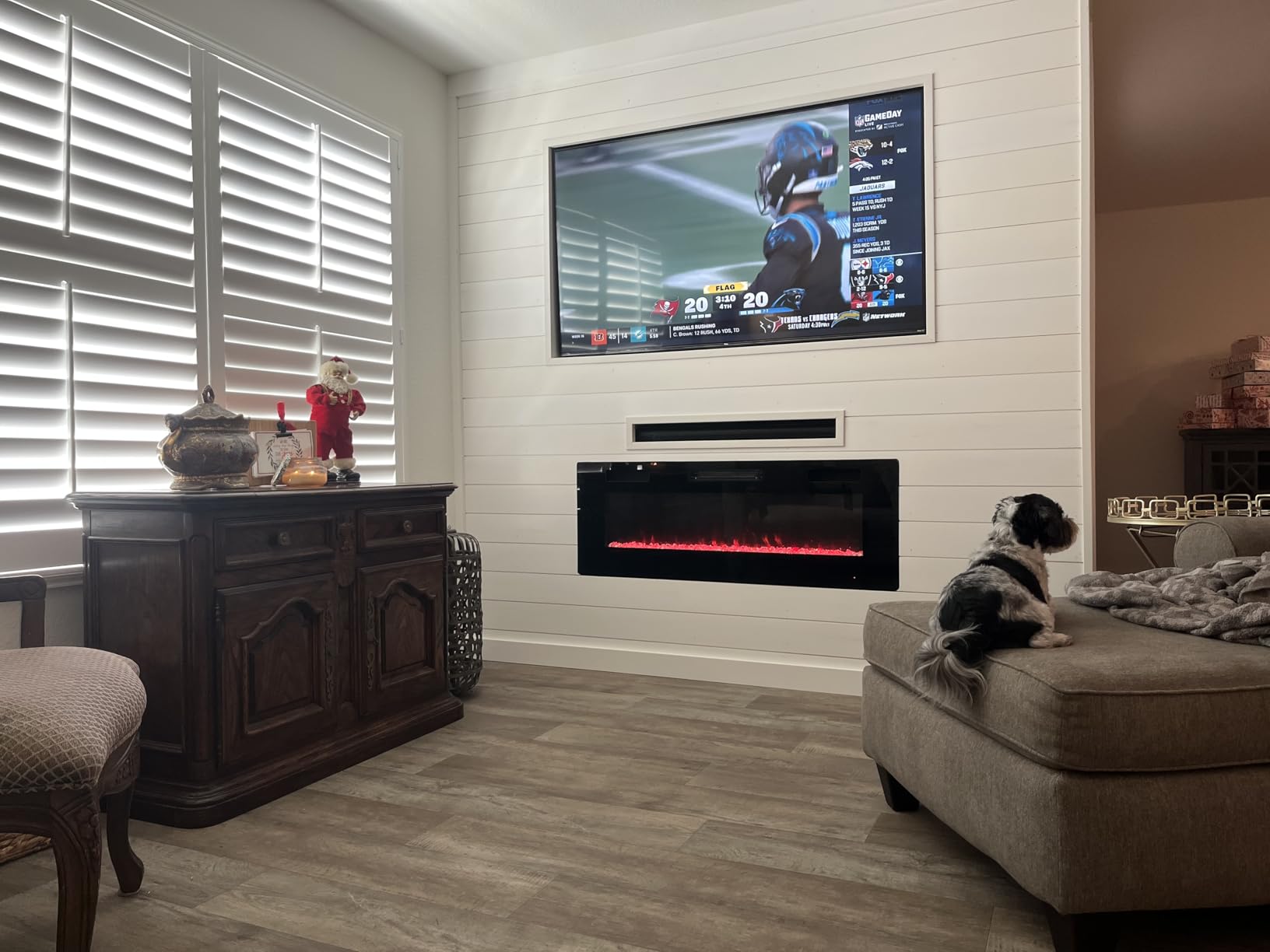 Electactic 36 Inch Electric Fireplace Insert Ultra-Thin - Recessed & Wall-Mounted Fireplace Heater with Thermostat, Adjustable Flame, Remote Control - Linear with Timer, Touch Screen, 750/1500W - Customer Photo 2