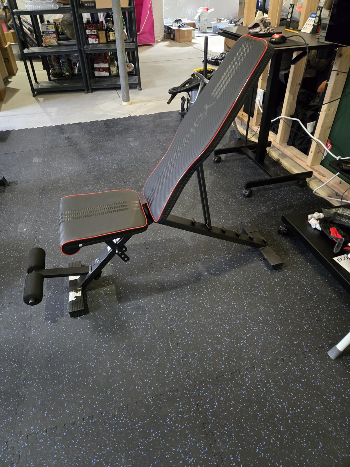 Yoleo Adjustable Weight Bench for Full Body Workout; Foldable Bench Press Bench of Home Gym Strength Training; Incline Decline Flat Utility Workout Bench with Quick Folding& Fast Adjustment (Black) - Customer Photo 2