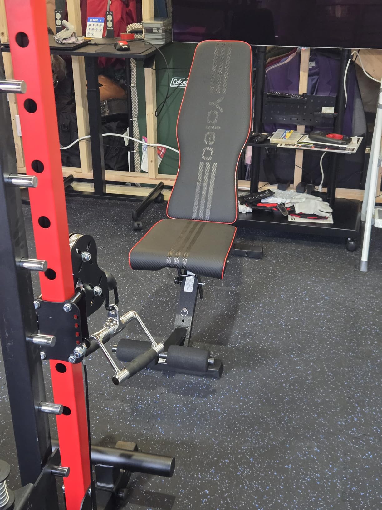 Yoleo Adjustable Weight Bench for Full Body Workout; Foldable Bench Press Bench of Home Gym Strength Training; Incline Decline Flat Utility Workout Bench with Quick Folding & Fast Adjustment (Black) - Customer Photo 3