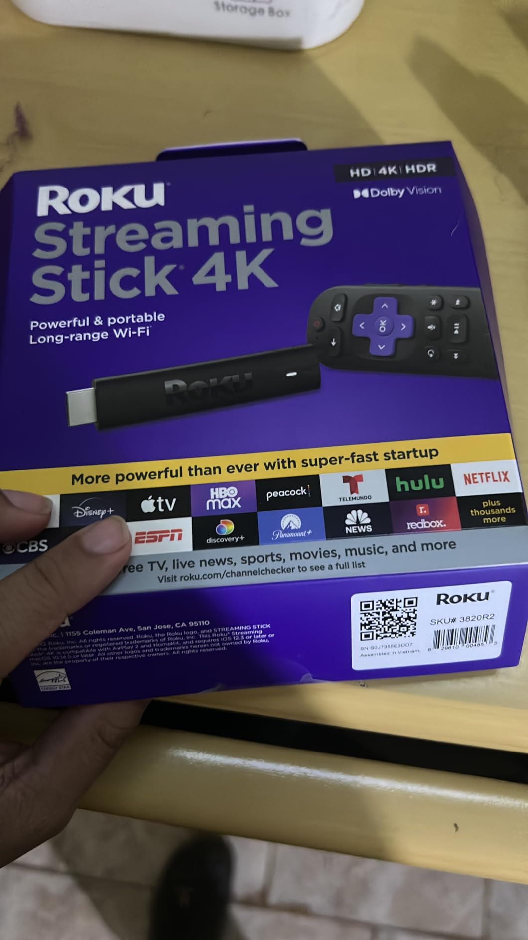 Roku Streaming Stick 4K - HDR & Dolby Vision Roku Streaming Device for TV with Voice Remote & Long-Range Wi-Fi - Free & Live TV - Customer Photo 2