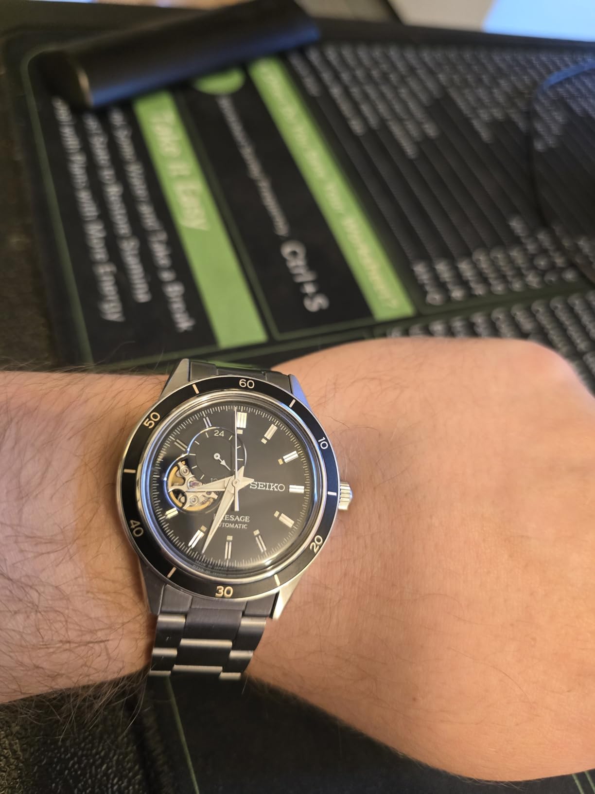 SEIKO Presage Automatic Watch for Men - Black Open-Aperture Dial with Vintage 1960s Watch Inspiration - Customer Photo 2