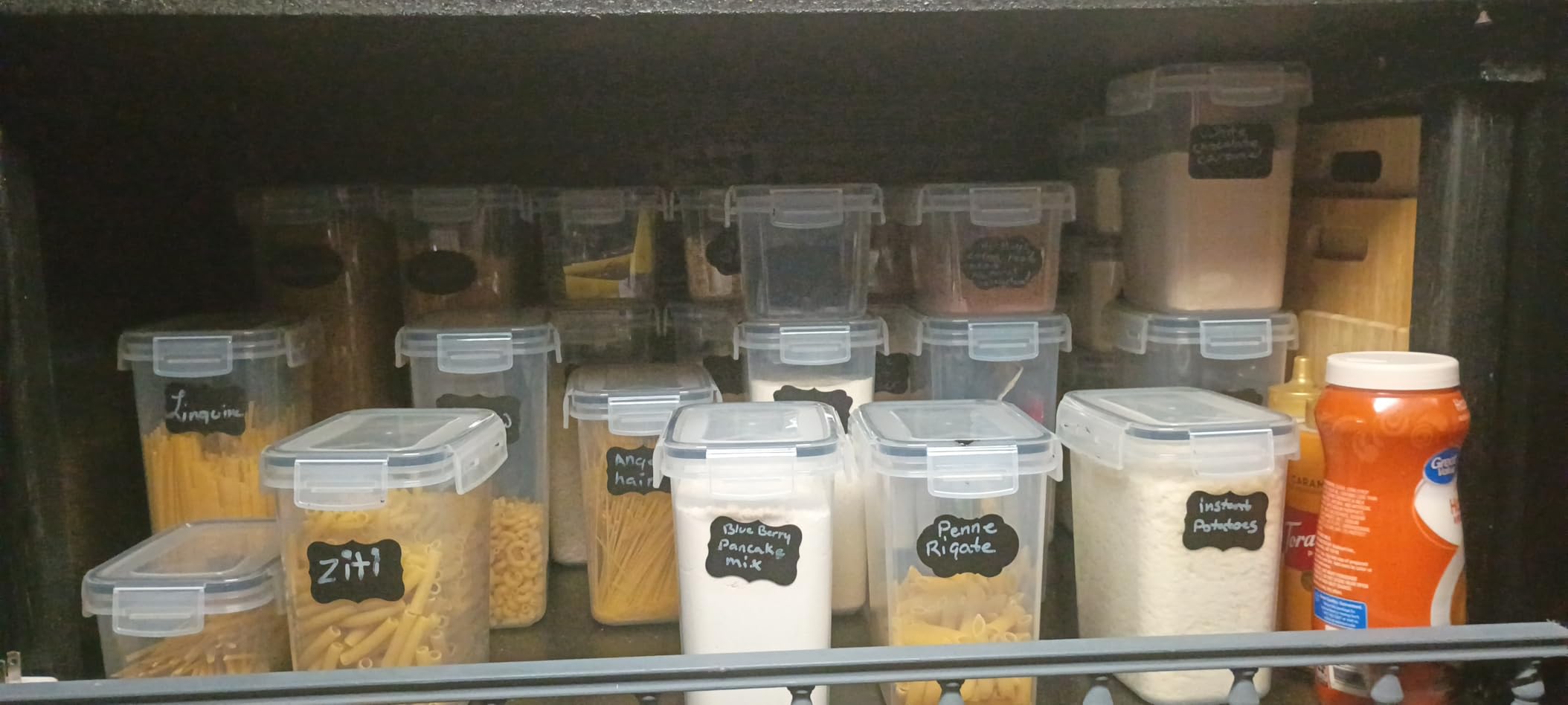 Vtopmart 32pcs Airtight Food Storage Containers Set, BPA Free Plastic Kitchen and Pantry Organization Canisters with Lids for Cereal, Dry Food, Flour and Sugar, Includes 32 Labels customer photo 1