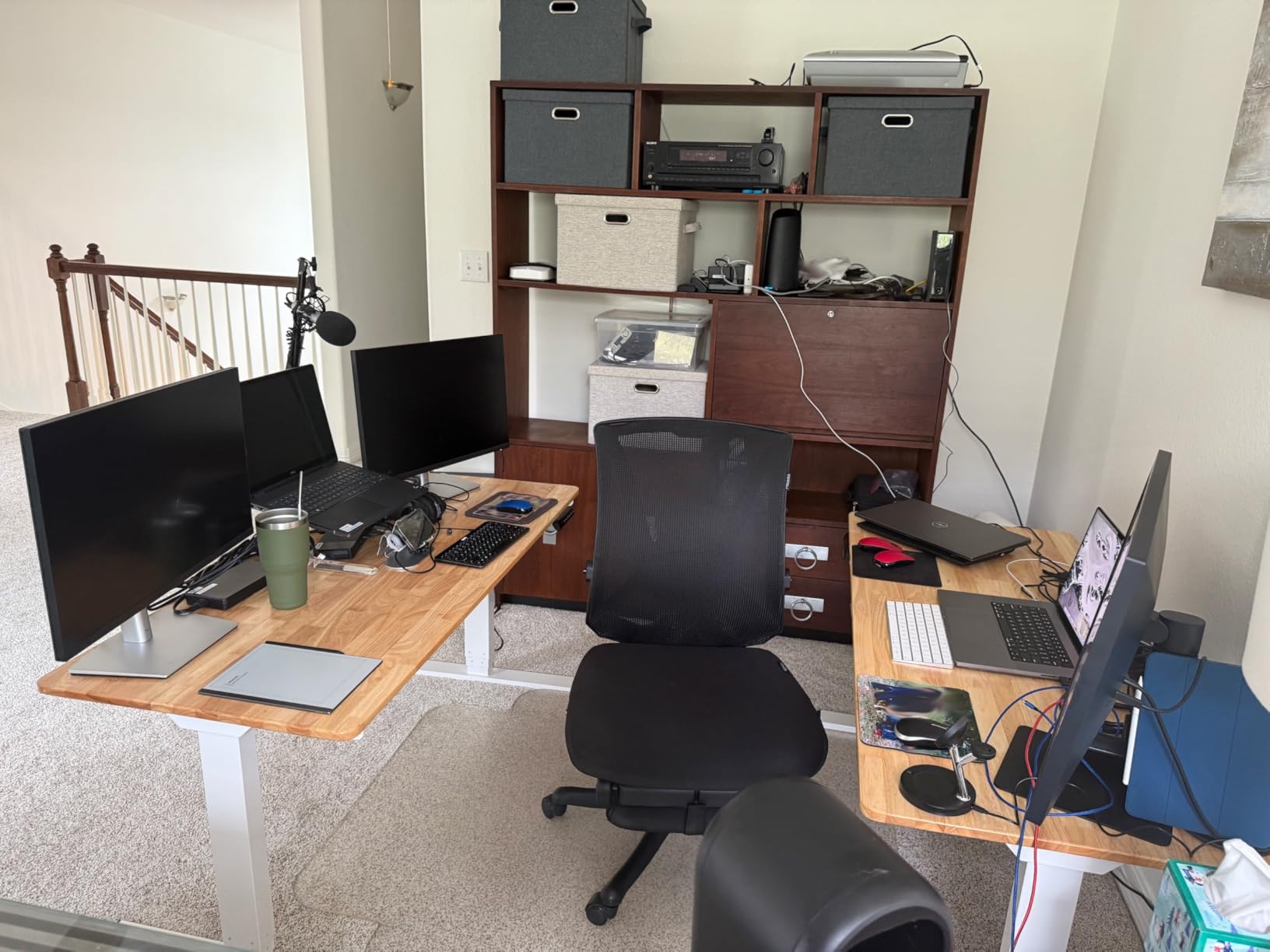 FlexiSpot E6 Bamboo 3-Stage Dual Motor Electric Standing Desk 55 x 28 Sit Stand Up Desk, Holds 220 lbs - Customer Photo 1