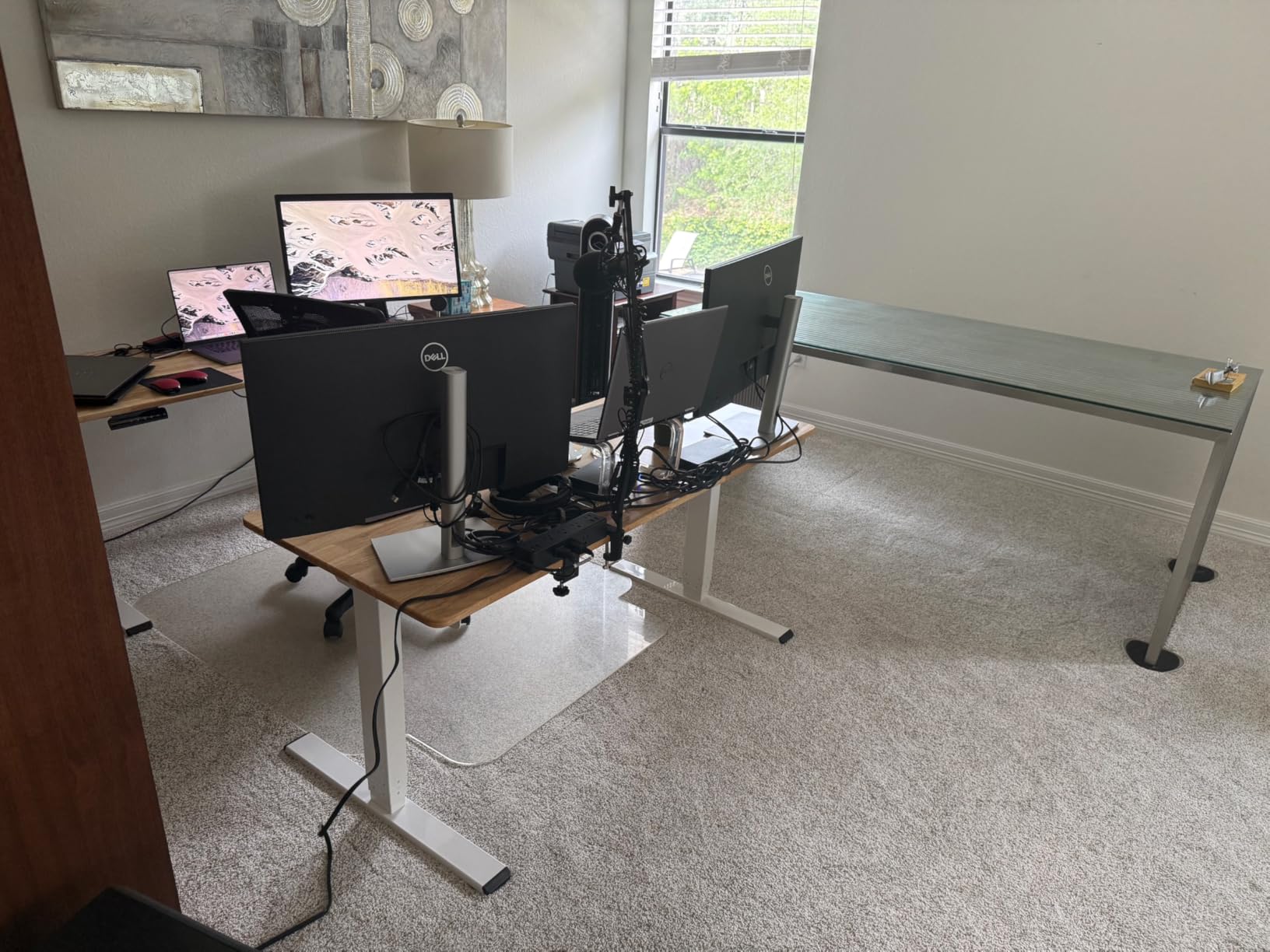 FlexiSpot E6 Bamboo 3-Stage Dual Motor Electric Standing Desk 55 x 28 Sit Stand Up Desk, Holds 220 lbs - Customer Photo 2