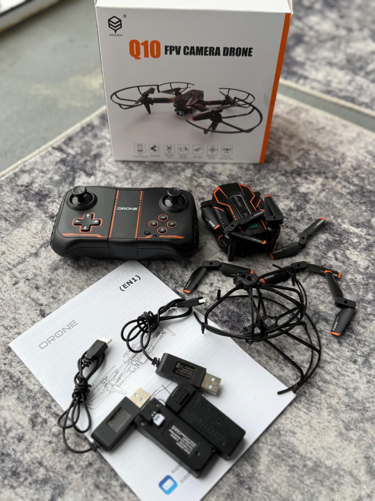 AVIALOGIC Mini Drone with Camera for Kids, Remote Control Helicopter Toys Gifts for Boys Girls, FPV RC Quadcopter with 1080P HD Live Video Camera, Altitude Hold, Gravity Control, 2 Batteries, Black - Customer Photo 2