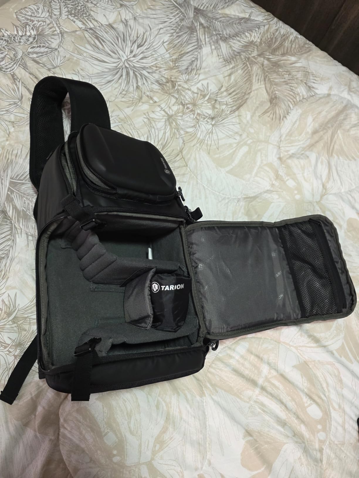 TARION Waterproof Camera Sling Bag Backpack - DSLR Sling Camera Bag for Photographers, Cross body Sling Bag with Raincover Tripod Holder Photography Slingpack Black TR-S - Customer Photo 2