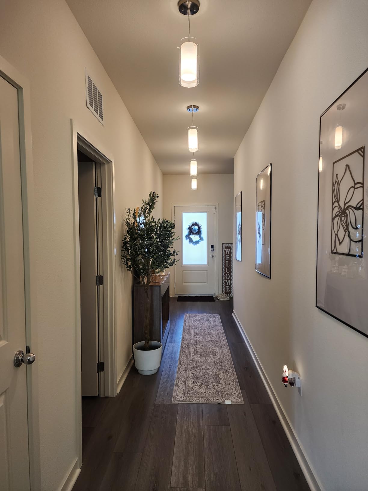 AKEZON Modern Glass Pendant Light 2 Pack, Adjustable Hanging Pendant Lighting Kitchen Lights Island Dining Room Bathroom Bar, Brushed Nickel Finish - Customer Photo 1