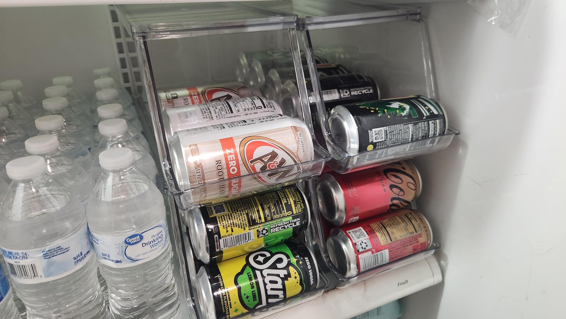 Sorbus Soda Can Organizer for Refrigerator Stackable Can Holder Dispenser with Lid for Fridge, Pantry, Freezer – Holds 12 Cans Each, BPA-Free, Clear Design, (2-Pack) - Customer Photo 1