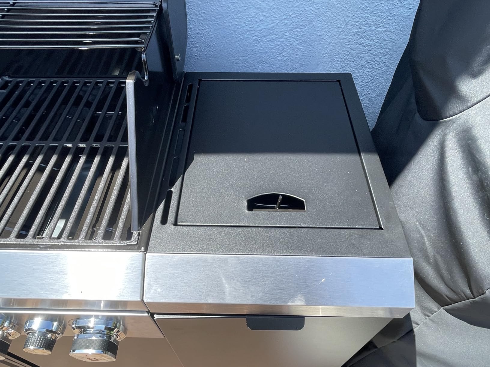 Brand-Man 6-Burner Gas Outdoor Kitchen Grill Island with Side Burner - 72,000 BTU Stainless Steel BBQ Grill Station with Storage Cabinets, Fold-out Prep Table, LPG/NG Convertible, Gray - Customer Photo 2