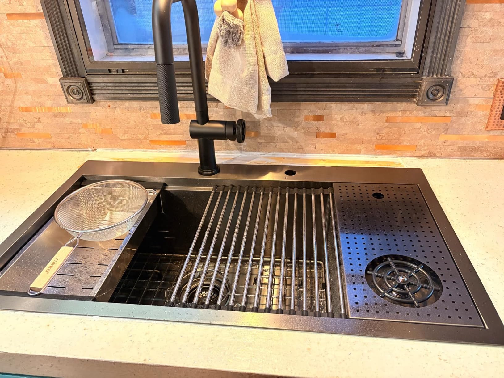 21 Inch Drop In Bar Sink Workstation-Bokaiya 21x20 Small Stainless Steel Drop In Outdoor Rv Sink Wet Bar 16 Gauge Top Mount Single Bowl Kitchen Sink with Cutting Board - Customer Photo 3