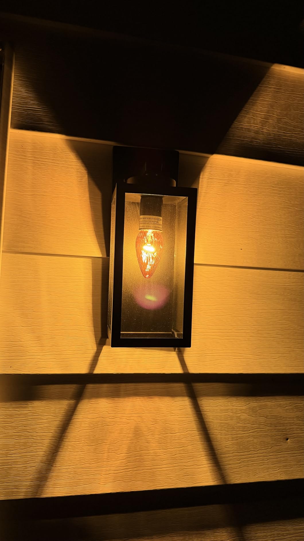 Outdoor Wall Light Fixtures, Exterior Waterproof Wall Lanterns, Porch Sconces Lighting with E26 Sockets & Glass Shades, Modern Matte Black Outside Lights for Patio Front Door Entryway Garage, 2-Pack - Customer Photo 2