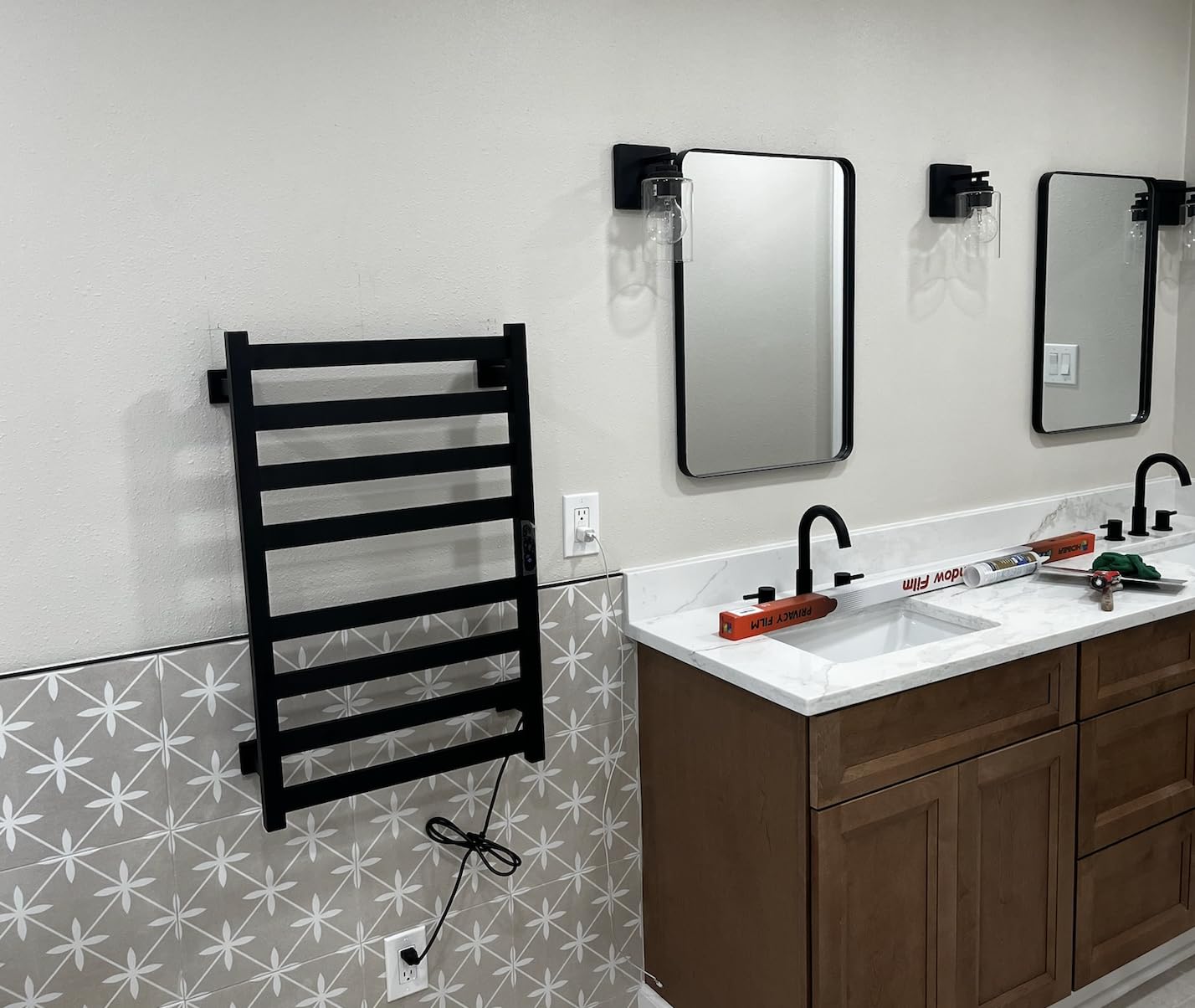 Colliford Towel Warmer, Towel Heater Rack for Bathroom, 8-bar Electric Towel Dryer Wall-Mounted Plug-in Bath Heater, 201 Stainless Steel Hot Towel Rack with Timer and Smart Temperature Control - Customer Photo 3