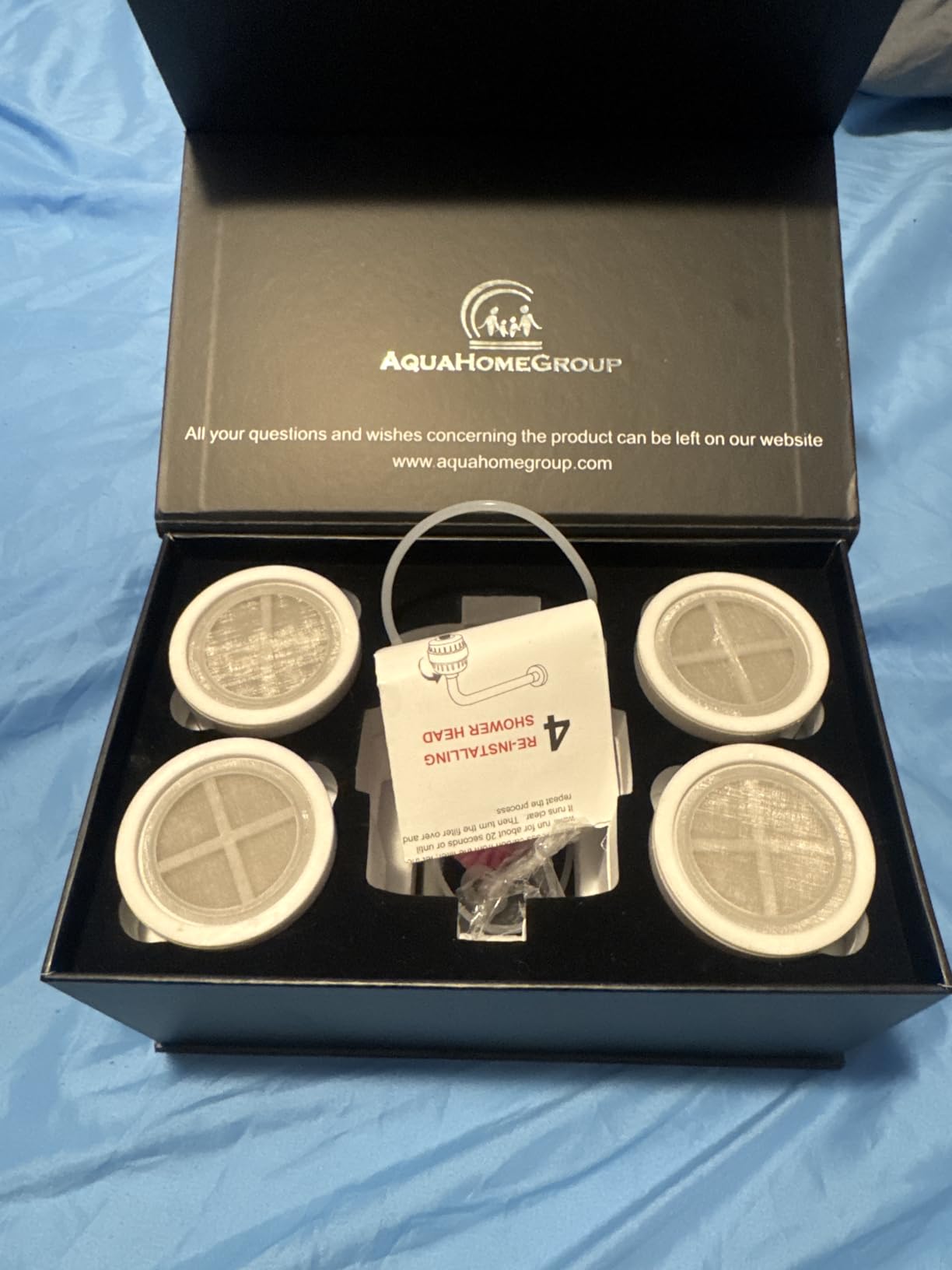 AquaHomeGroup 20 Stage Shower Head Filter with Vitamin C E A for Hard Water - High Output Filter to Remove Chlorine and Fluoride - 2 Cartridges Included - Consistent Flow Showerhead Filters - Customer Photo 2