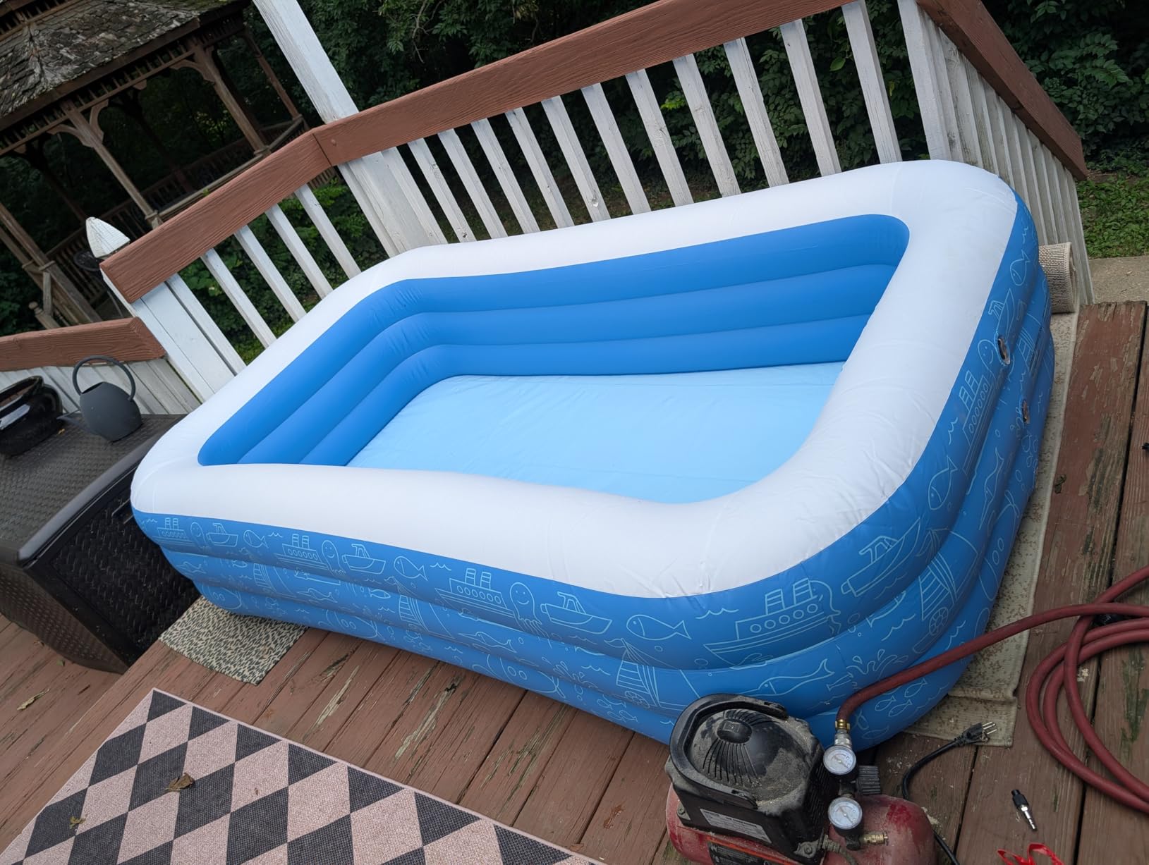Inflatable Pool, EVAJOY 92''×56''×20'' Inflatable Swimming Pool for Summer Water Party BPA-Free Above Ground Blow Up Kiddie Pool Ball/Sand Pit,Backyard Outdoor Indoor Age 3+ - Customer Photo 1