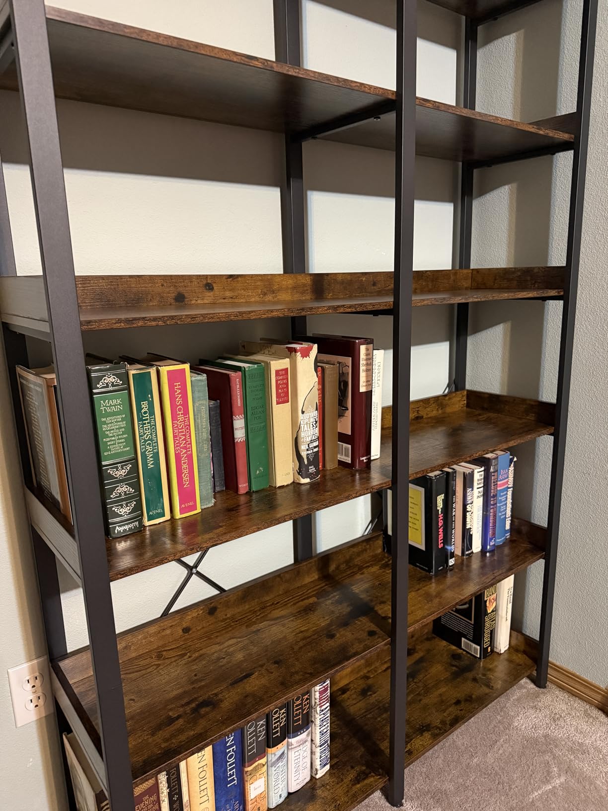 Seventable Bookshelf 6 Tier with 4 Hooks, 67