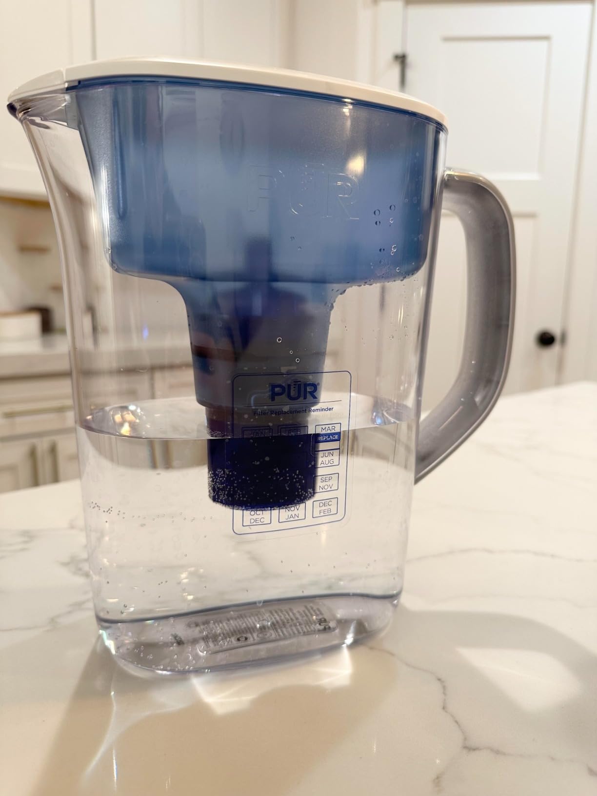 PUR 7-Cup Water Filter Pitcher, Cleaner, Great-Tasting Water, Dishwasher Safe, Powerful, Faster Filtration, LockFit Cap Design - White - Customer Photo 2