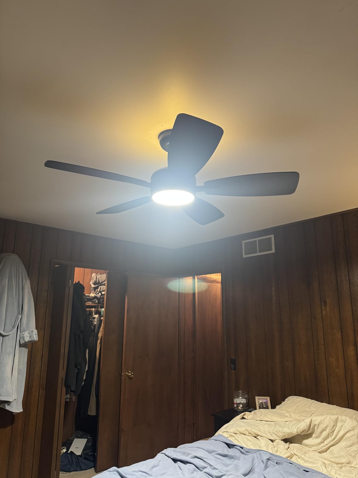 Roomratv 52 Inch Smart Ceiling Fan with Light,App Control,Ultra Silent Reversible DC Motor Fan Remote Control Compatible with Alexa Google home（black） - Customer Photo 5