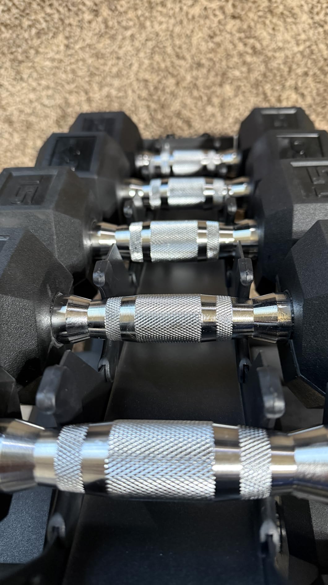 CAP Barbell Rubber Coated Dumbbell Weight Set with Vertical Rack | 100 lb, 150 lb, and 210 lb Options - Customer Photo 3