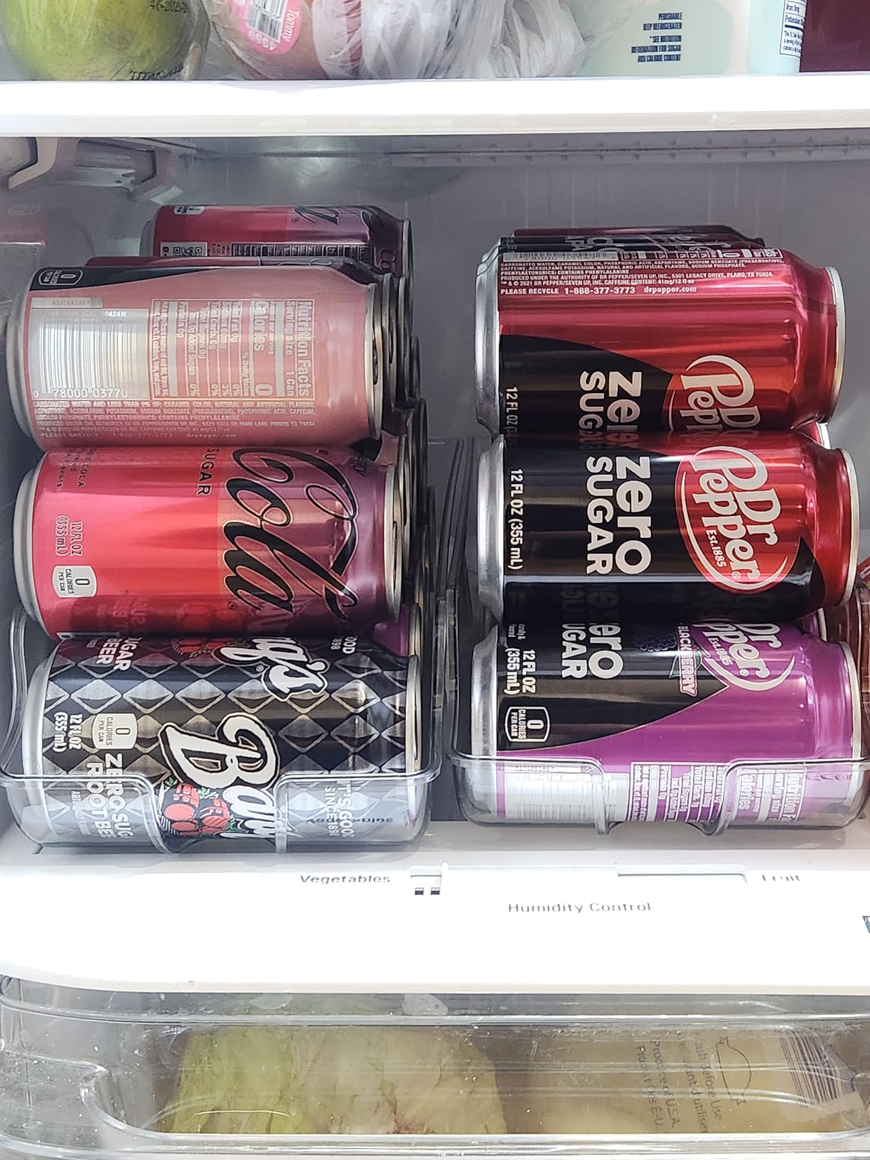 Simple Houseware Soda Can Organizer and Dispenser for Refrigerator / Pantry, Clear, Set of 2 - Customer Photo 1