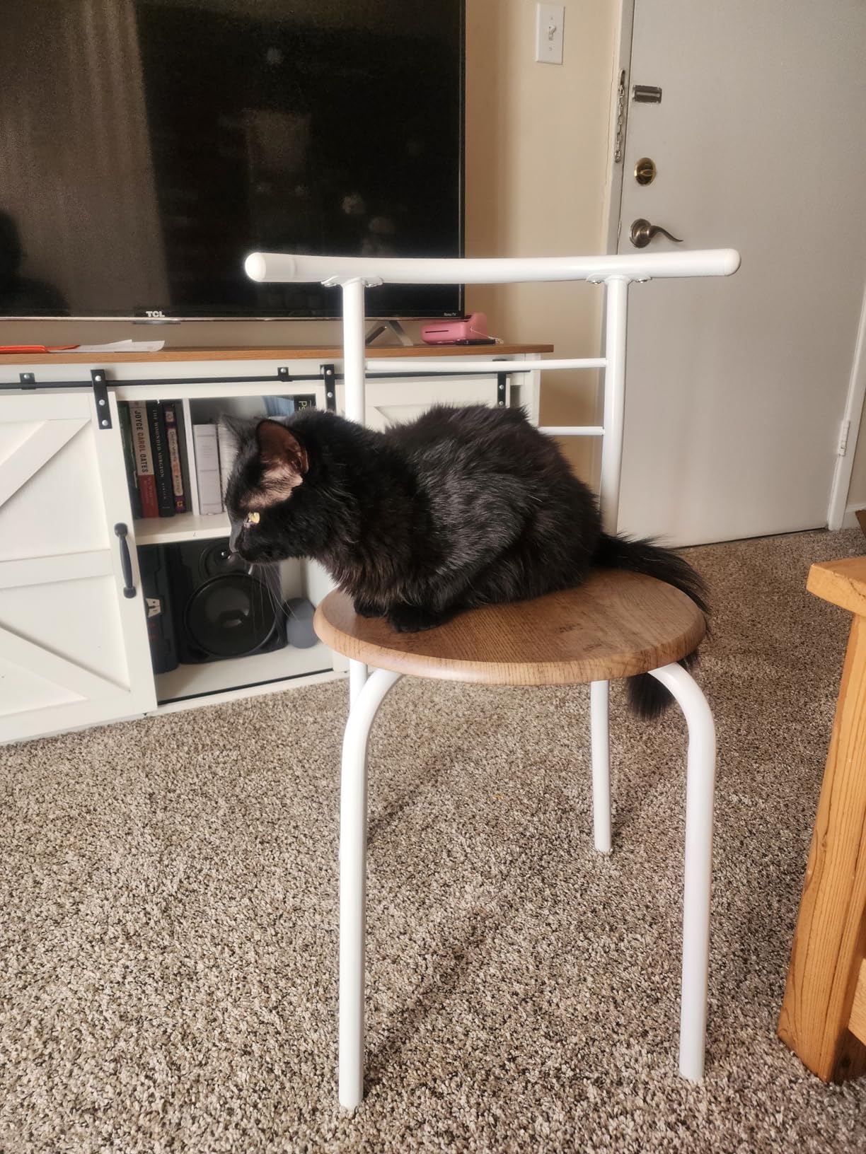 VINGLI 3 Piece Dining Set,Small Kitchen Table Set for 2,Breakfast Table Set,Kitchen Wooden Table and 2 Chairs for Small Space/Dining Room/Apartment,Metal Frame,Wine Rack,Black - Customer Photo 1