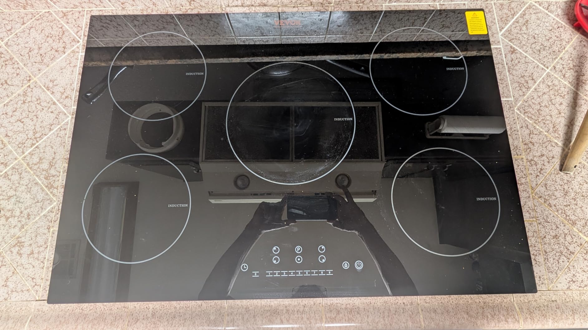 VEVOR Built-in Induction Electric Stove Top 30 Inch,5 Burners Electric Cooktop,9 Power Levels & Sensor Touch Control,Easy to Clean Ceramic Glass Surface,Child Safety Lock,240V - Customer Photo 2