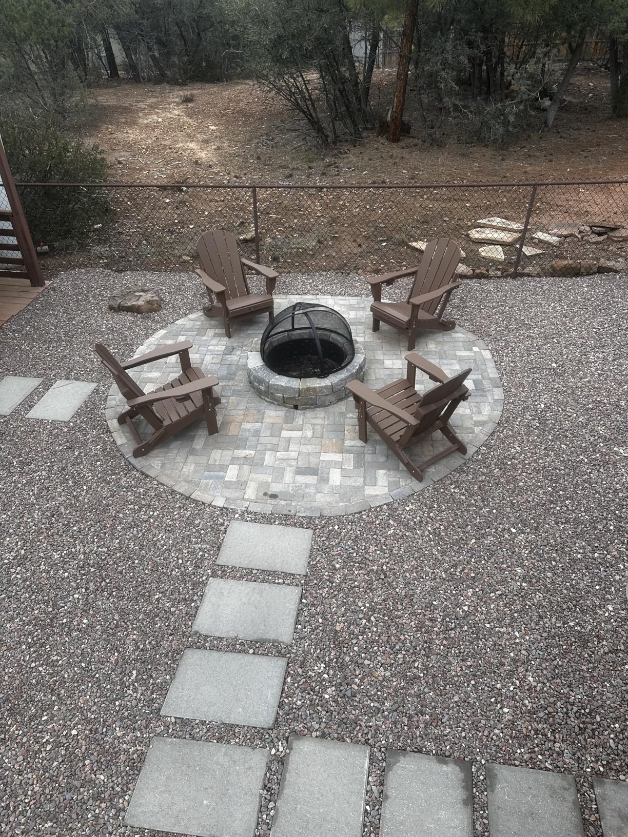 MUCHENGHY Folding Adirondack Chairs Patio Chairs Outdoor Adirondack Chair Weather Resistant Chair for Patio, Outside, Deck, Backyard, Fire Pit Chair, Campfire Chairs (Black) - Customer Photo 1