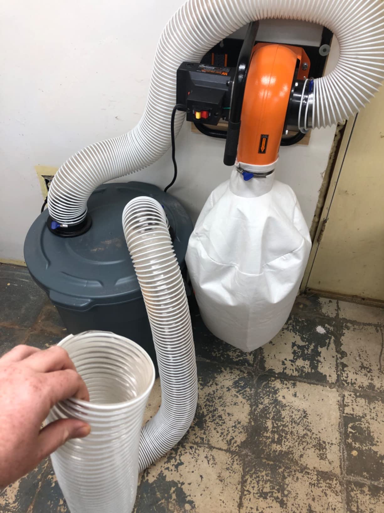 WEN Woodworking Dust Collector, 5.7-Amp Motor with 12-Gallon Bag, Mobile Base, and Optional Wall Mount (DC3401) - Customer Photo 2