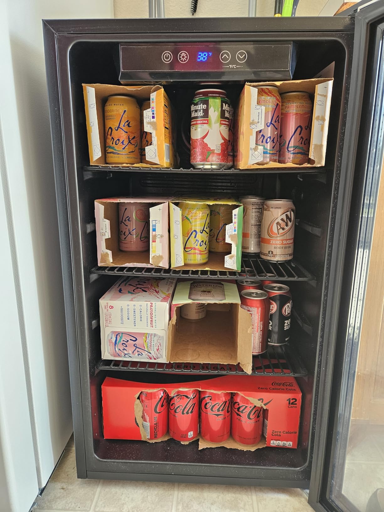 Honeywell Beverage Refrigerator and Cooler, 116 Can Mini Fridge with Glass Door for Soda Beer or Wine for Office or Bar with Adjustable Removable Shelving, Commercial Grade - Customer Photo 2