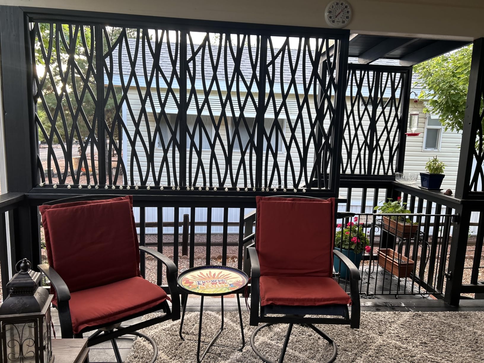 GRID AXCENTS Wave Decorative Lattice, Privacy Screen, Deck Skirting, Multi-use Panel (2 ft. x 4 ft., White, 1) - Customer Photo 1