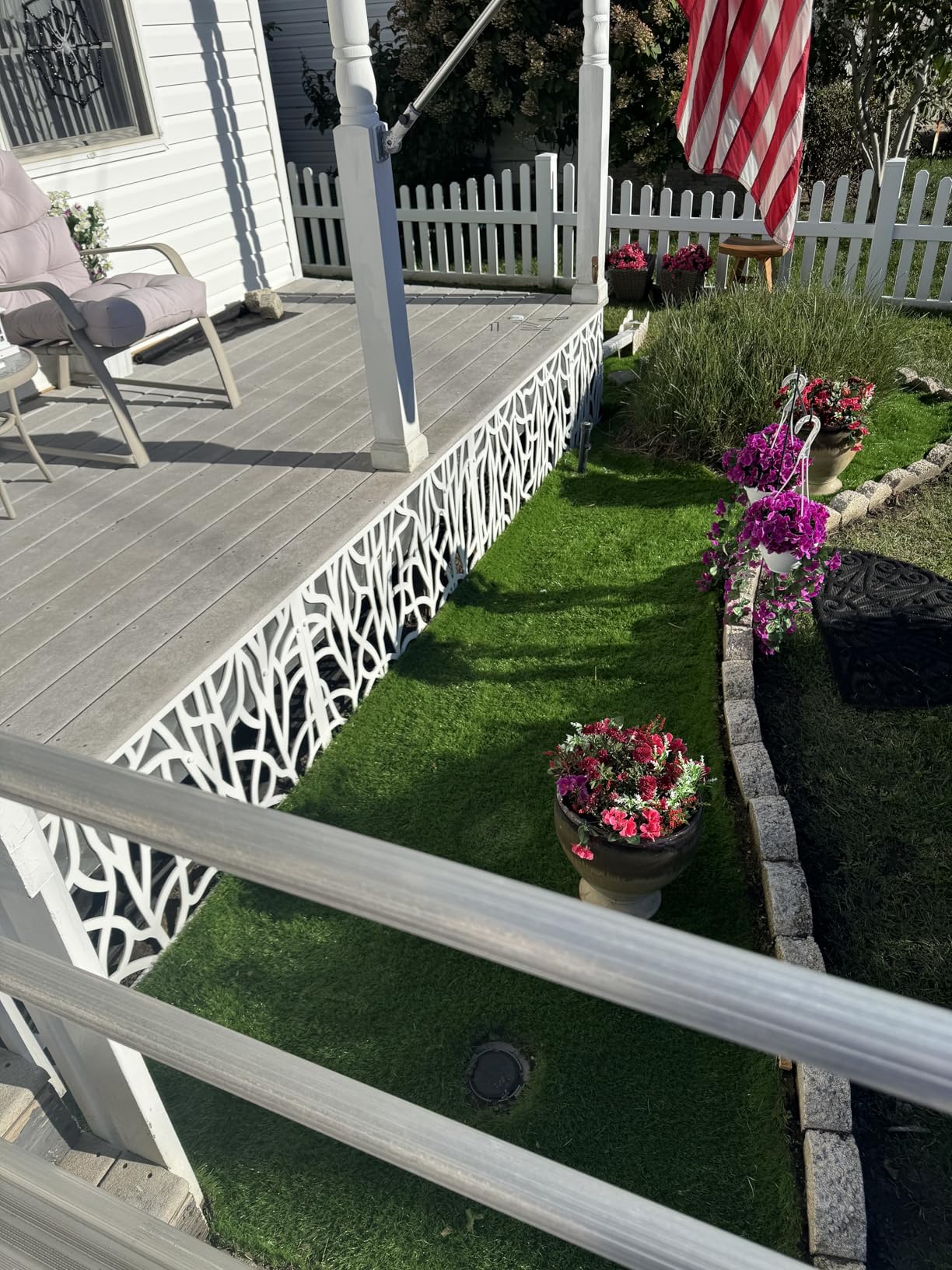 GRID AXCENTS Willow Decorative Lattice, Privacy Screen, Deck Skirting, Multi-use Panel 2 ft. x 4 ft. (White) - Customer Photo 1