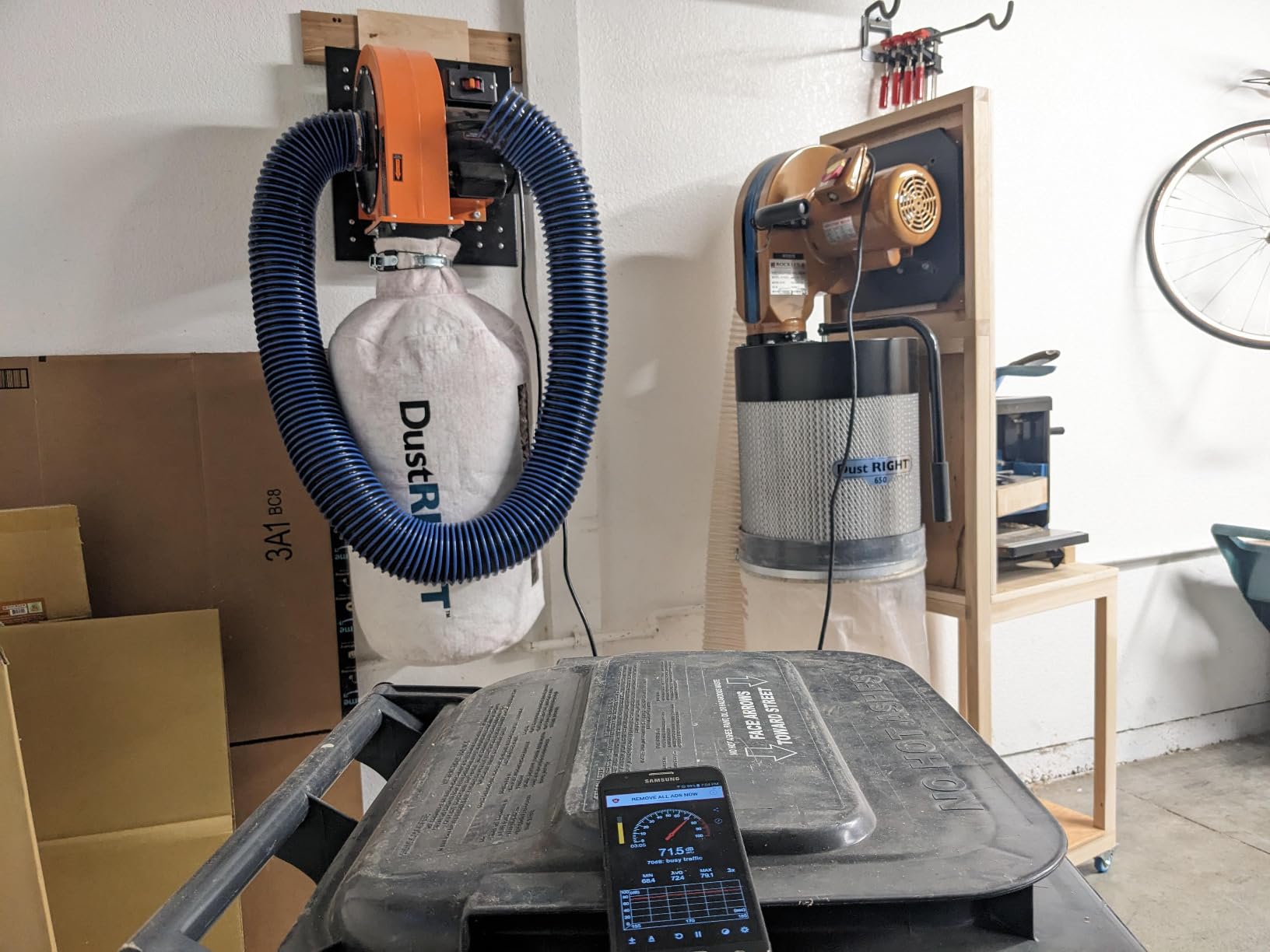 WEN Woodworking Dust Collector, 7.4-Amp Induction Motor with 15-Gallon Bag, Mobile Base, and Optional Wall Mount (DC3474) - Customer Photo 2