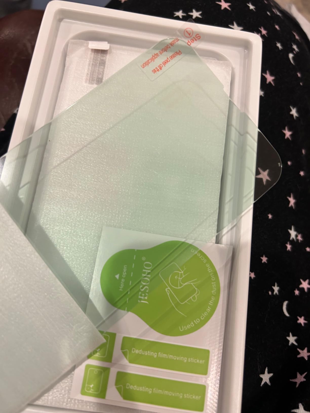 JESOHO Blue Light Screen Protector for iPhone 16e iPhone 13 iPhone 13 Pro & iPhone 14 (6.1inch), Eye Protection Tempered Glass Film, Scratch-Resistant, No Bubble with Easy Installation Kit, 2 Pack - Customer Photo 1