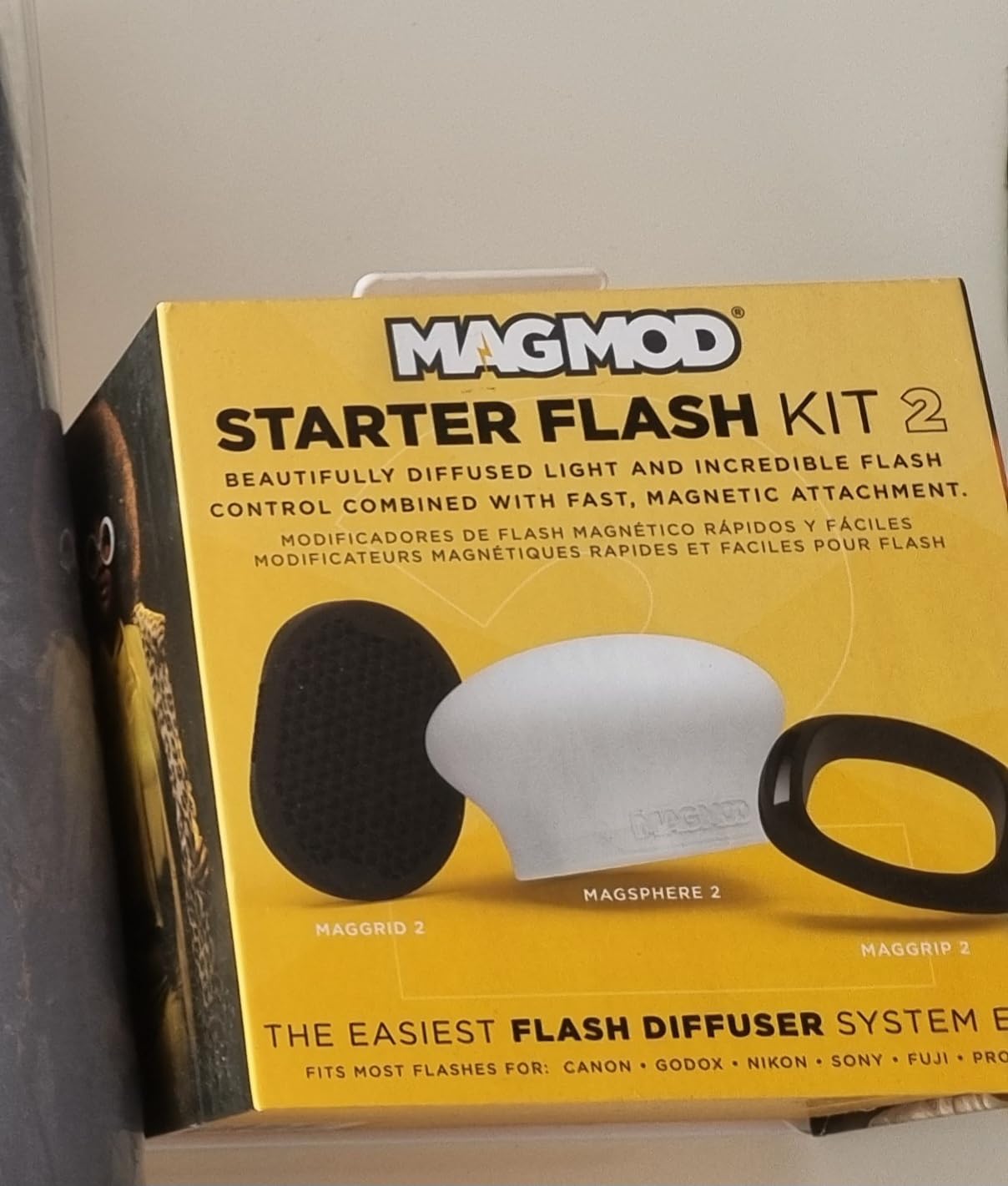MagMod Starter Flash Diffuser Kit 2, Magnetic Flash Modifier Set for On- and Off-Camera Photography, Includes MagGrip 2, MagGrid 2 and MagSphere 2, Compatible with 99% of All Speedlites customer photo 1