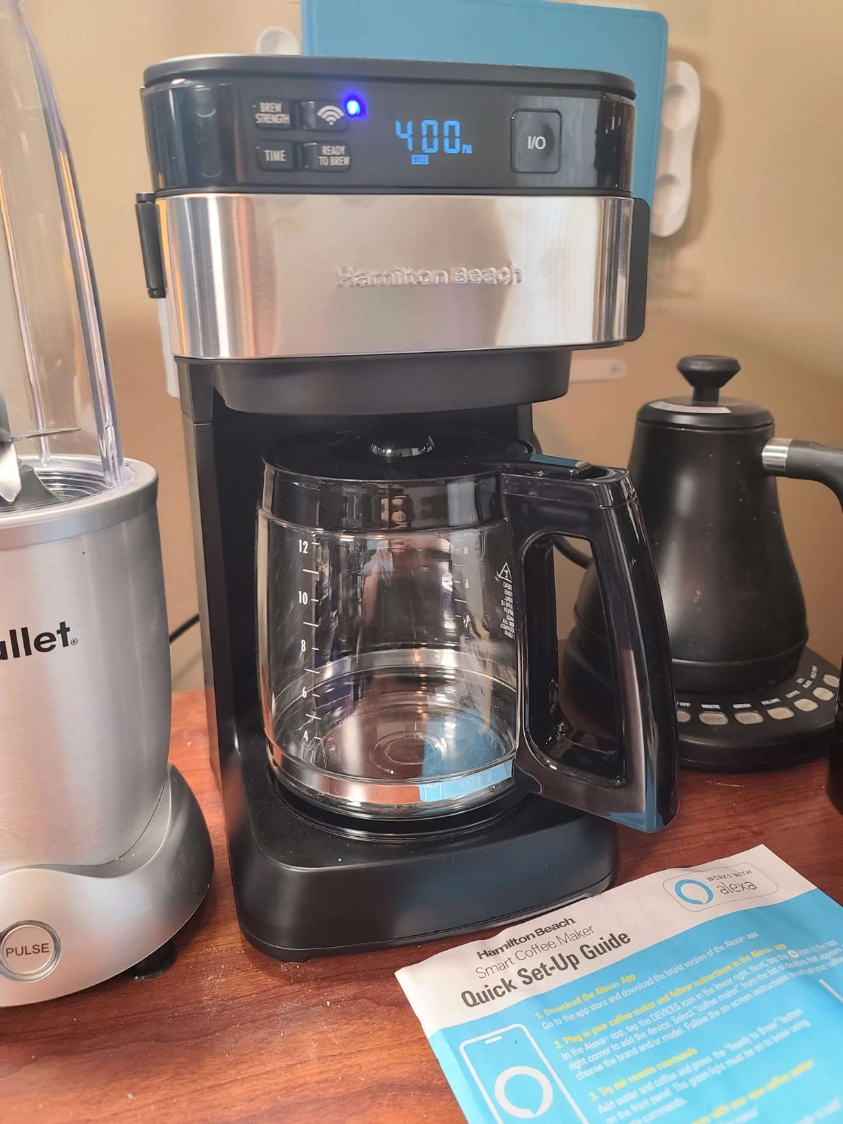Hamilton Beach Works with Alexa Smart Coffee Maker, Programmable, 12 Cup Capacity, Black and Stainless Steel (49350R) - Customer Photo 1