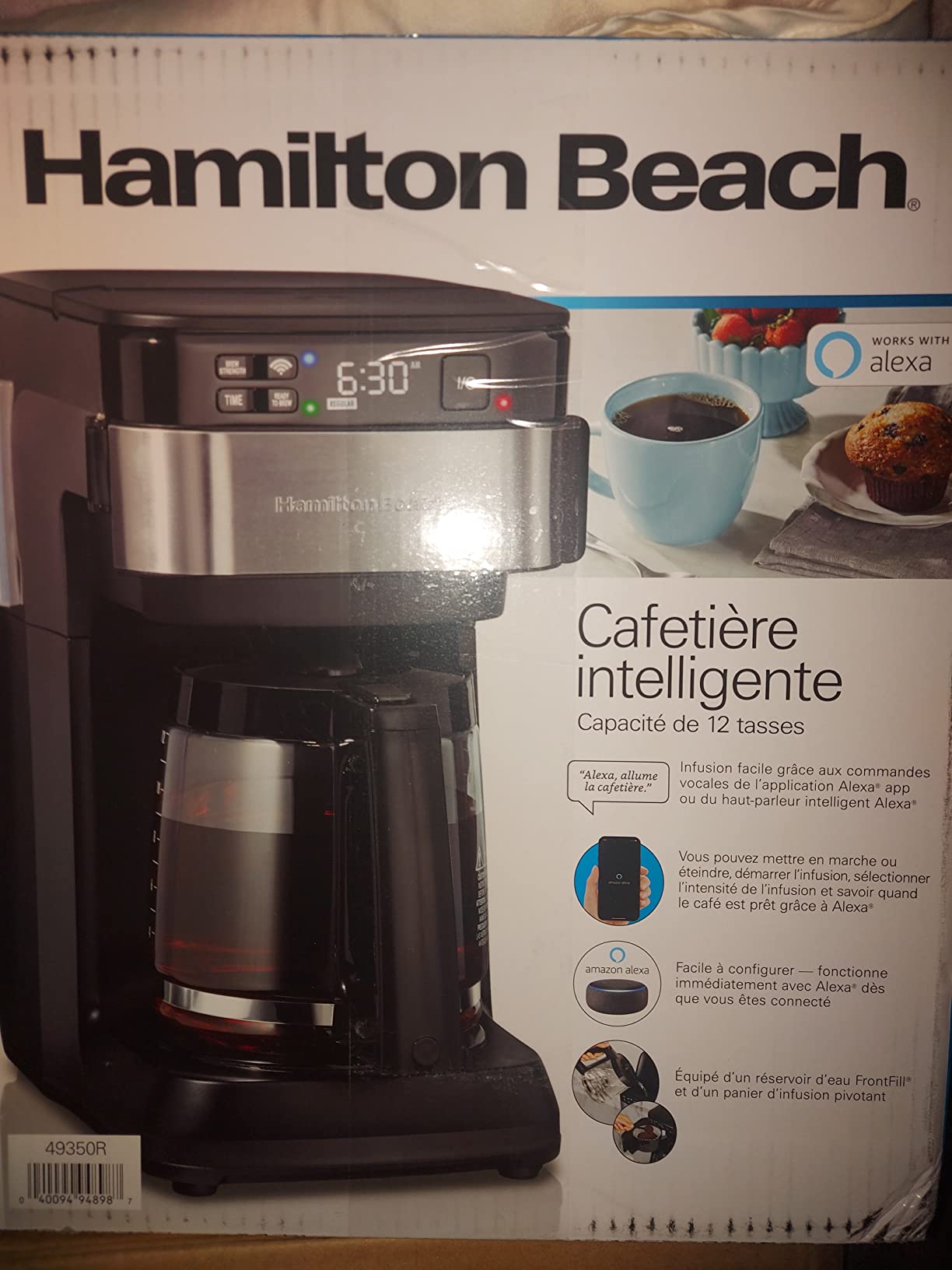Hamilton Beach Works with Alexa Smart Coffee Maker, Programmable, 12 Cup Capacity, Black and Stainless Steel (49350R) - Customer Photo 2