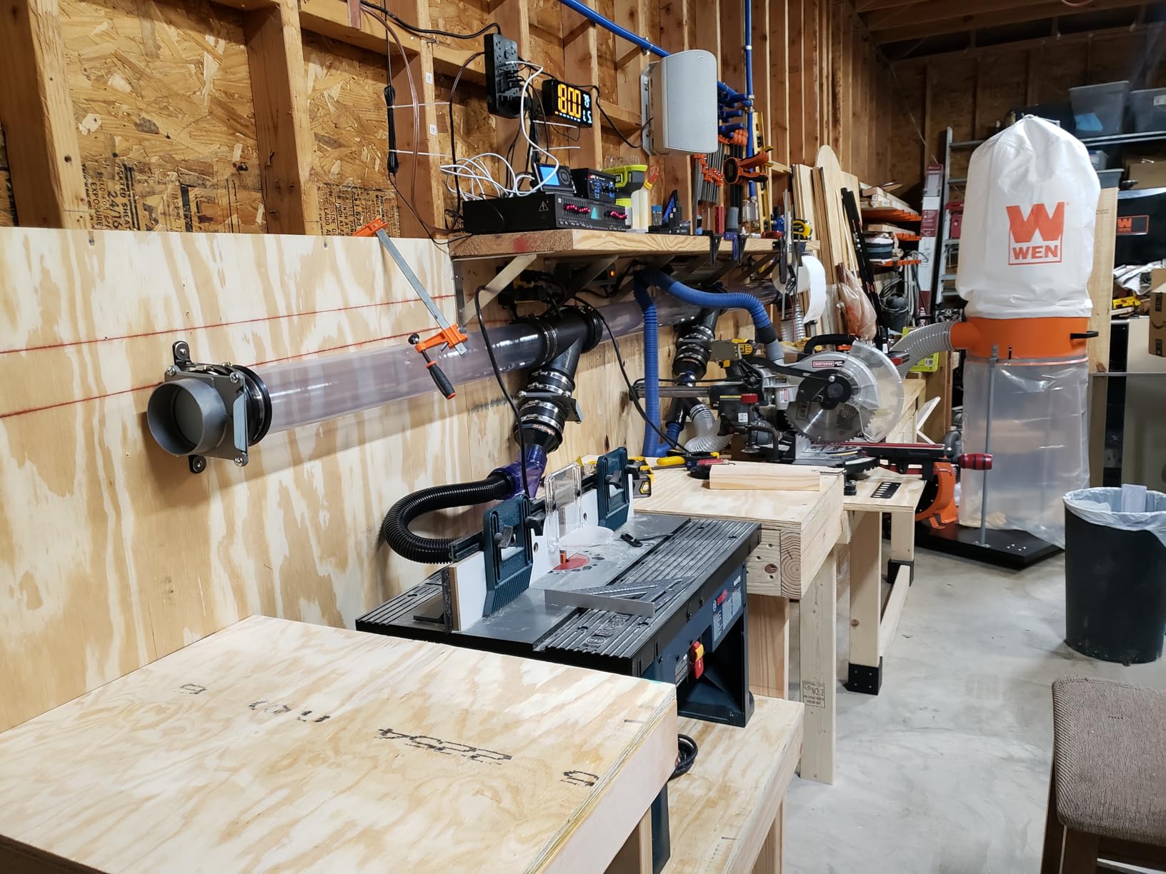 WEN DC1300 1,300 CFM 14-Amp 5-Micron Woodworking Dust Collector with 50-Gallon Collection Bag and Mobile Base , Black - Customer Photo 1